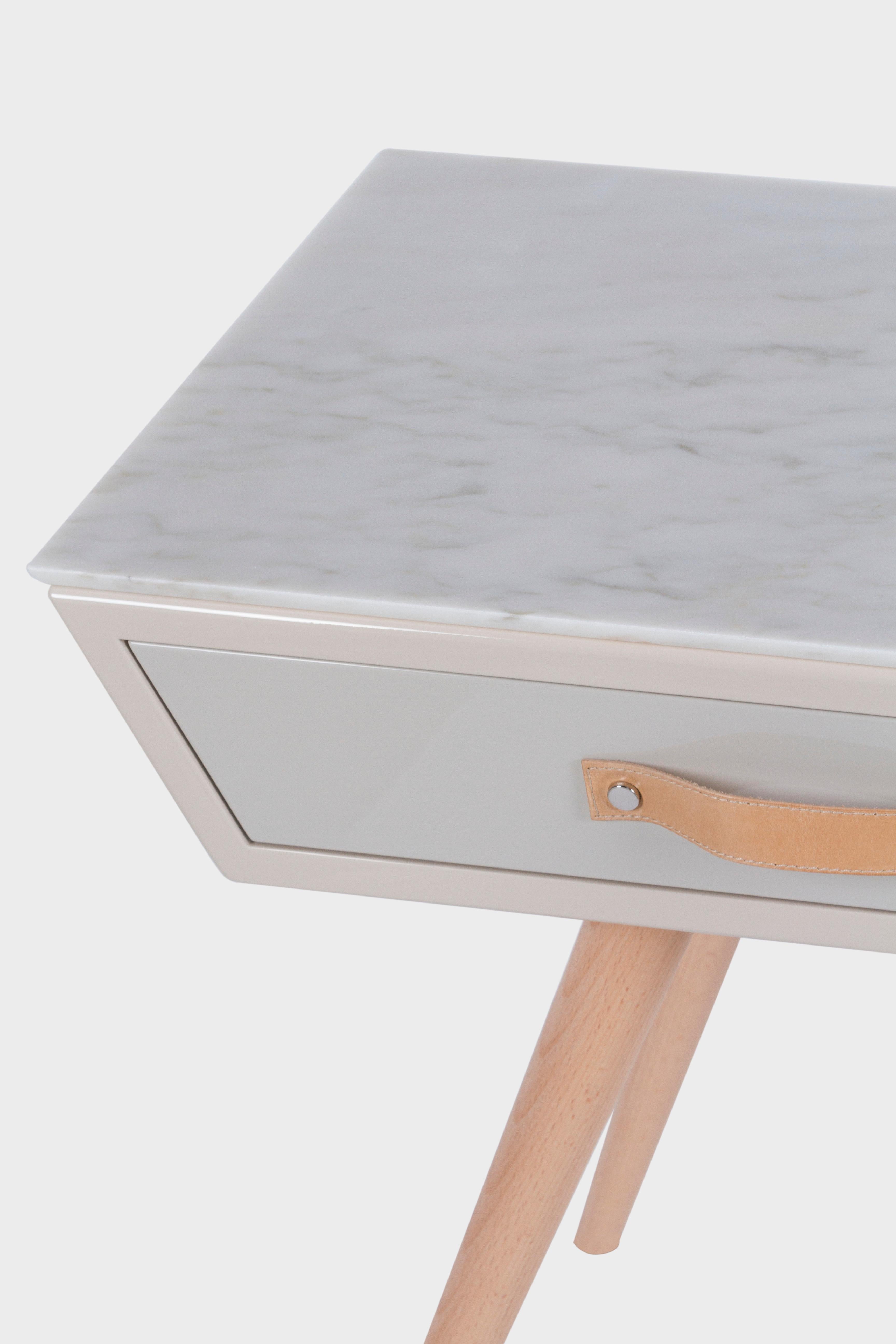 Modern Sopro Nightstands, Calacatta Marble, Handmade in Portugal by Greenapple In New Condition For Sale In Lisboa, PT