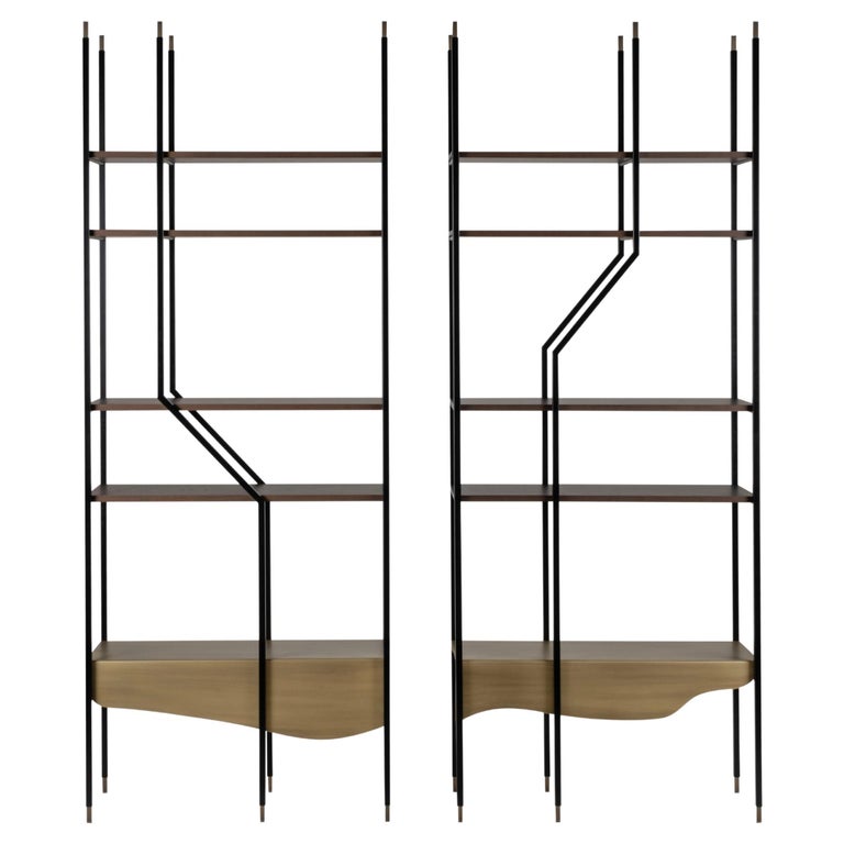 Greenapple Bookcase, Set of 2 Lage Bookcases, Handmade in Portugal For