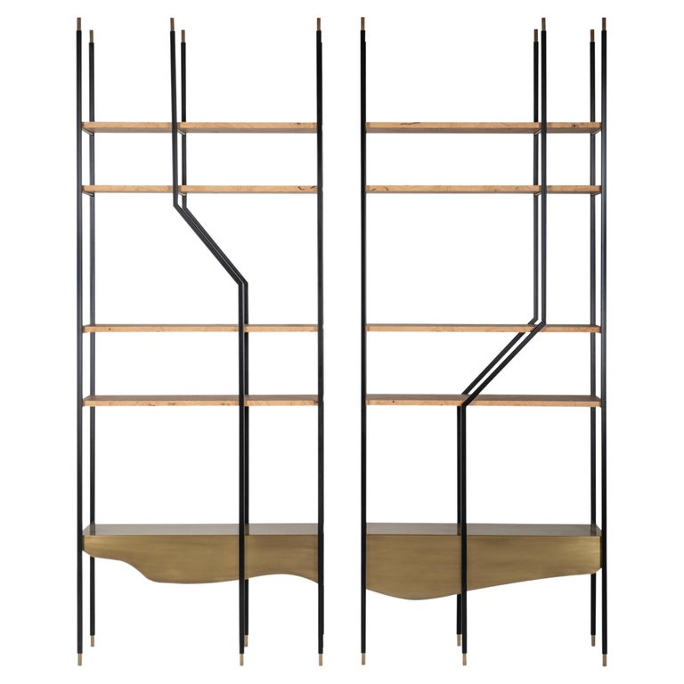 Greenapple Bookcase, Set of 2 Large Bookcases, Handmade in Portugal For