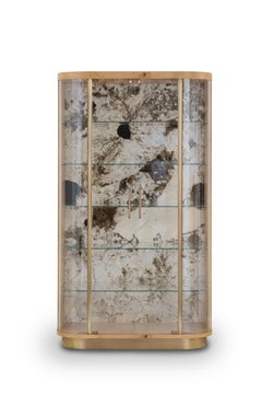 Modern Penedo Vitrine Barschrank Patagonia Stone Handmade Portugal Greenapple