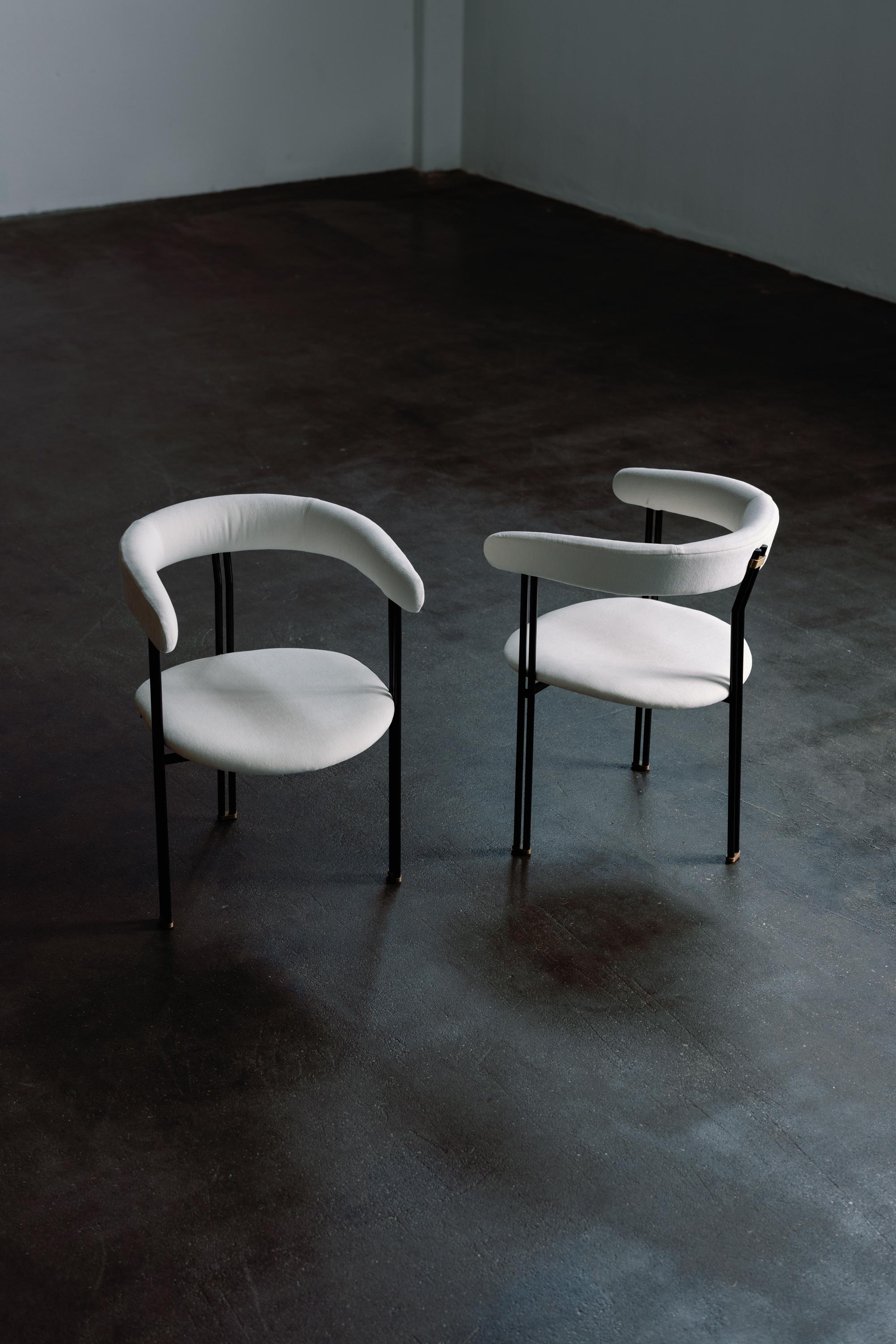 Modern Maia Dining Chairs, White HOLLY HUNT, Handmade in Portugal by Greenapple For Sale 7