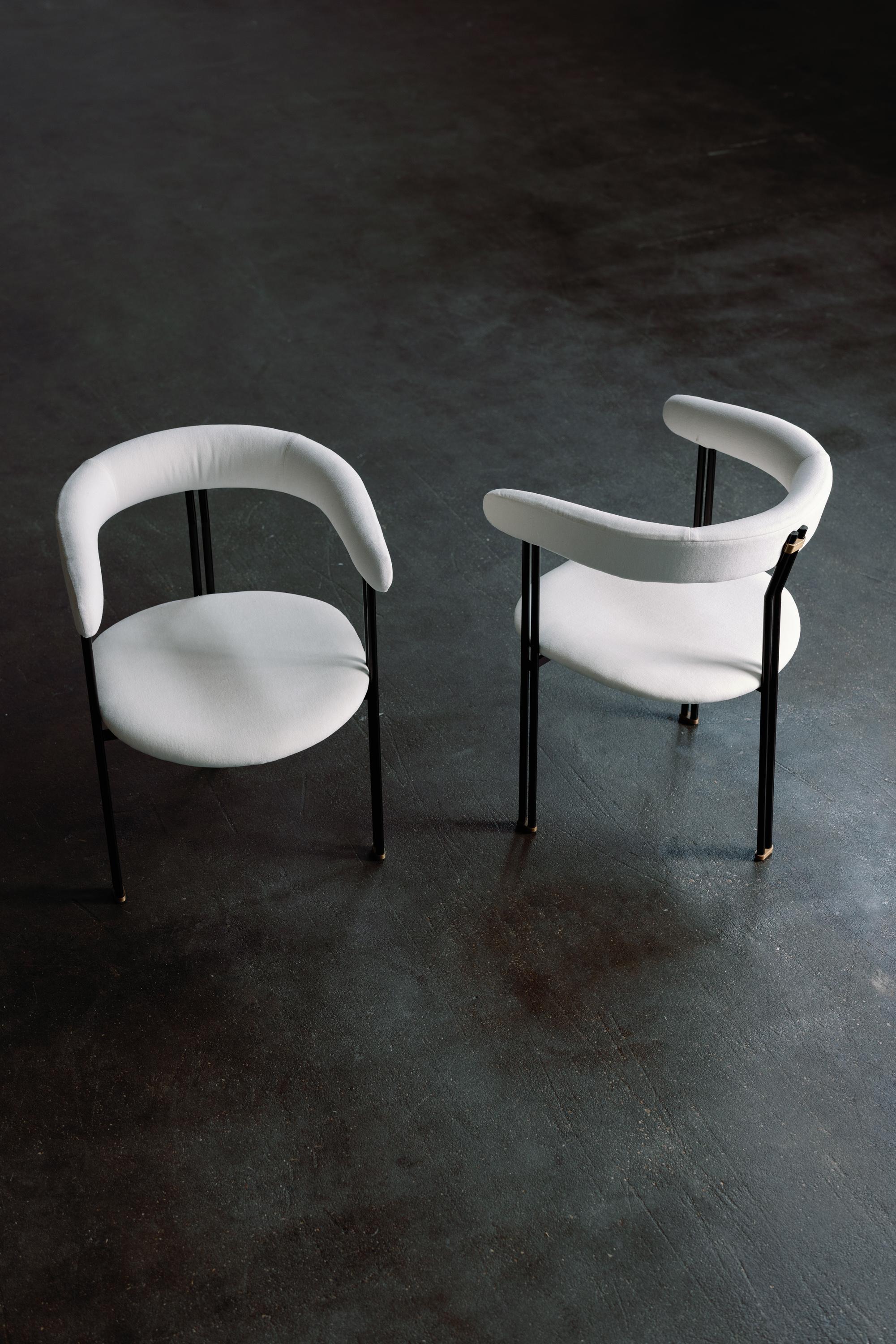 Modern Maia Dining Chairs, White HOLLY HUNT, Handmade in Portugal by Greenapple For Sale 8