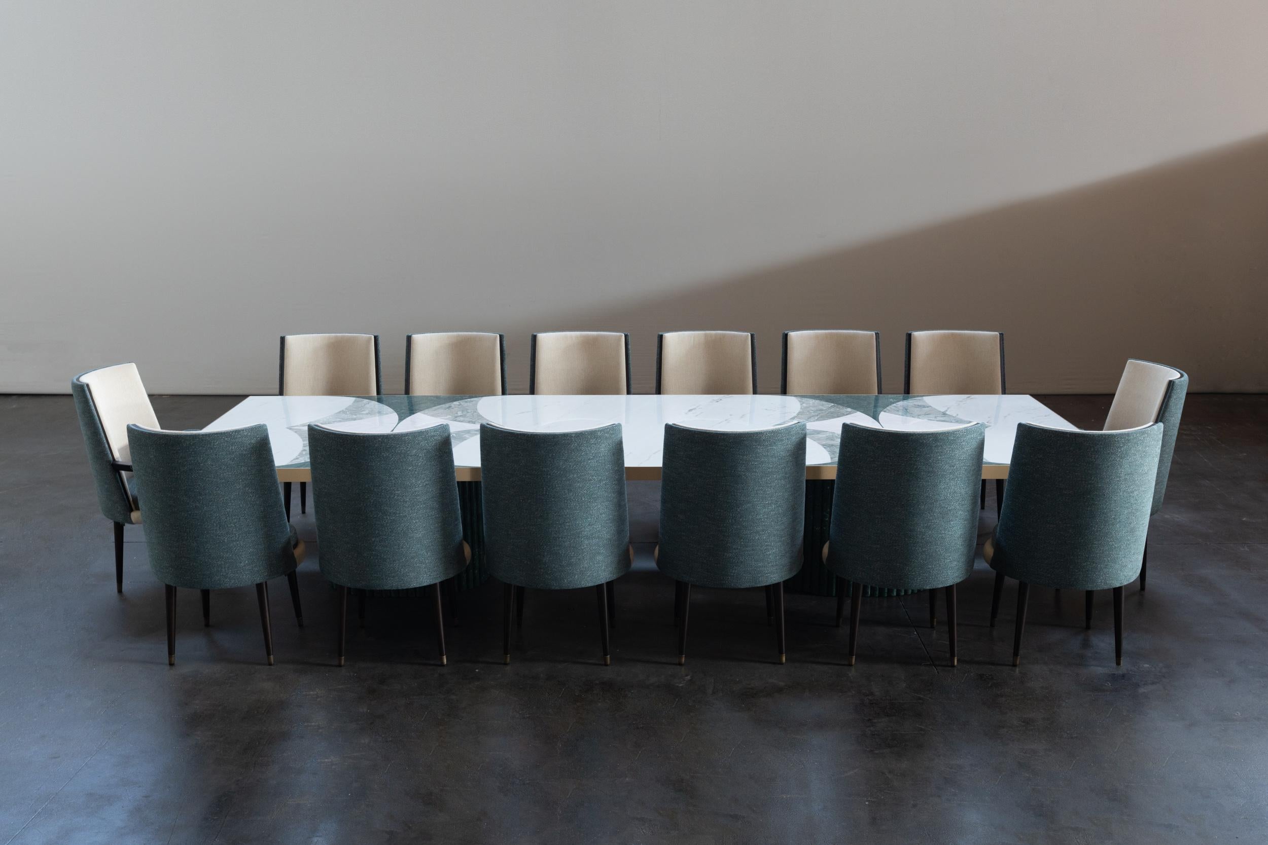 Tacheté Ensemble de chaises de salle à manger modernes De Castro/6, tissées, fabriquées à la main au Portugal par Greenapple en vente
