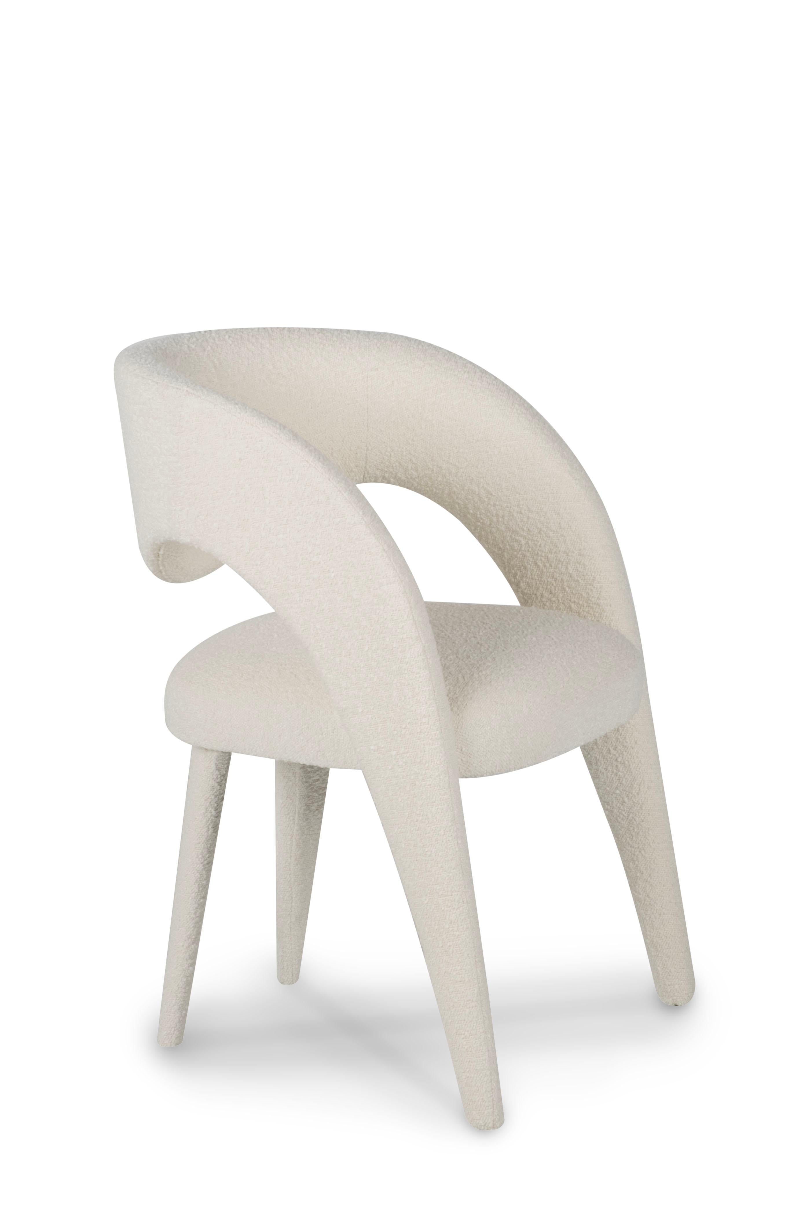 XXIe siècle et contemporain The Moderns Laurence Dining Chairs Set/6, Bouclé, Handmade in Portugal by Greenapple en vente