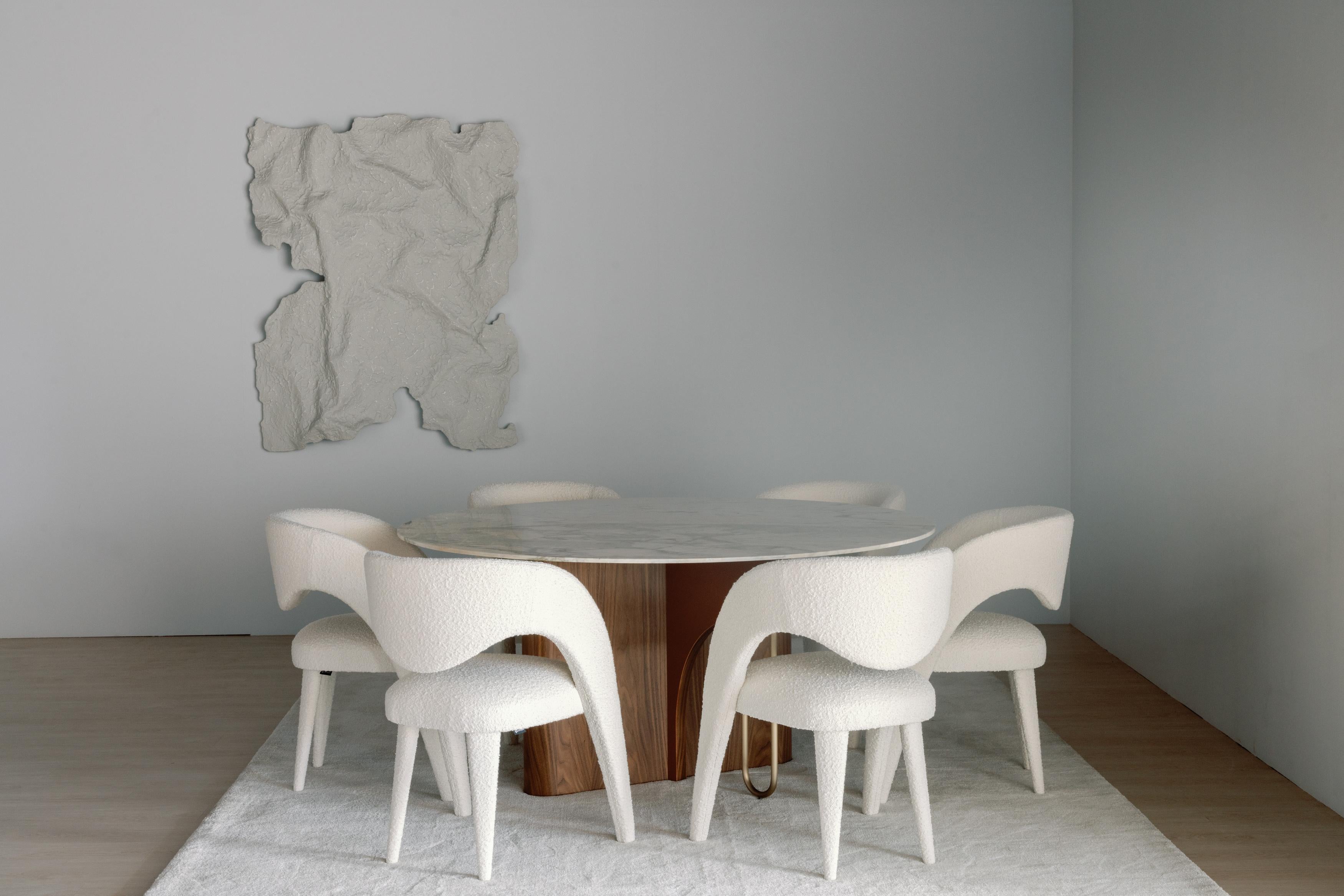 Moderne The Moderns Laurence Dining Chairs Set/6, Bouclé, Handmade in Portugal by Greenapple en vente