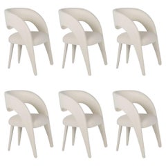 Modern Set/6 Laurence Dining Chairs, Bouclé, Handmade in Portugal by Greenapple