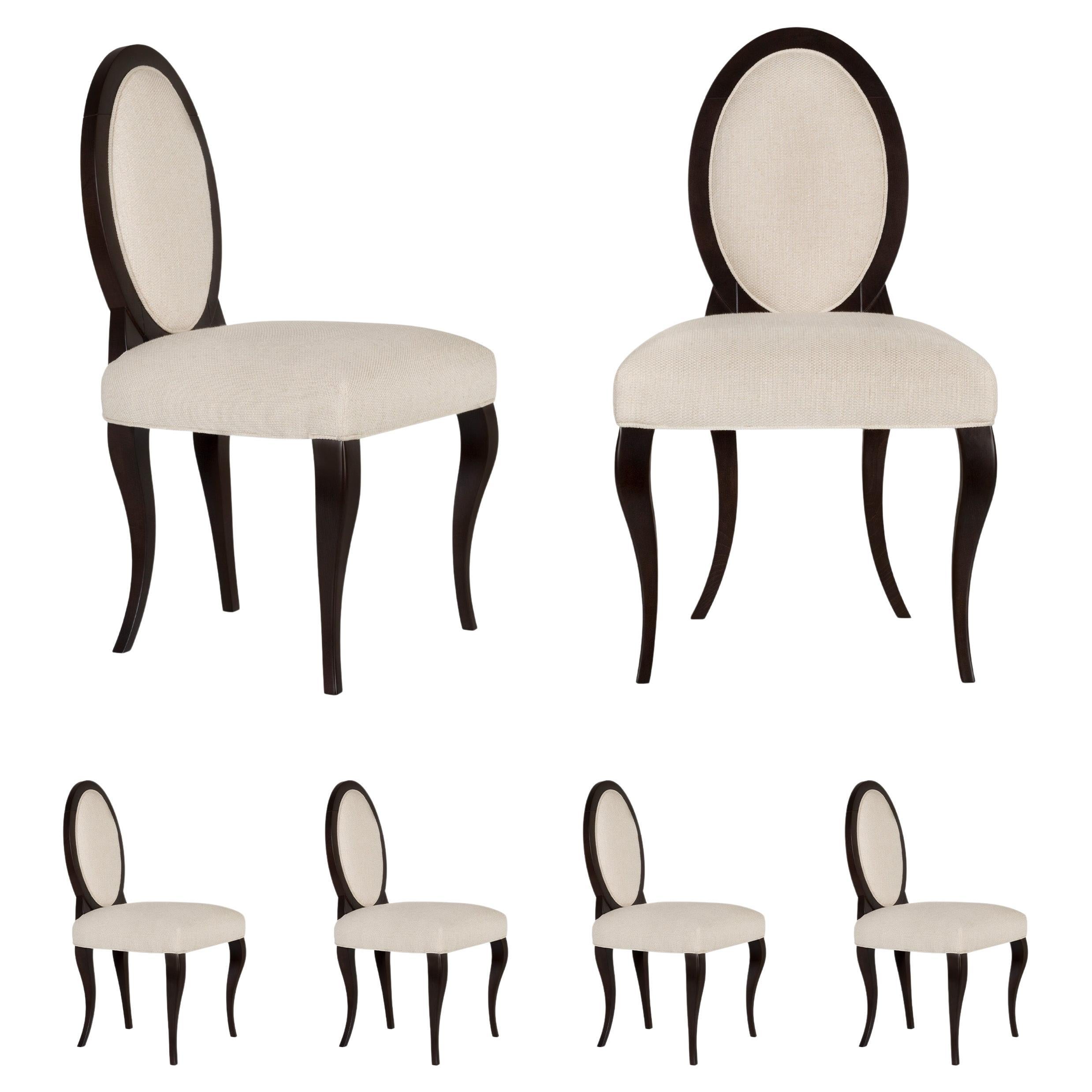 Greenapple Chair, Set of 4 Ellipse Chairs, Beige, Handmade in Portugal For Sale
