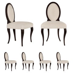 Sedia Greenapple, Set di 4 sedie Ellipse, beige, fatte a mano in Portogallo
