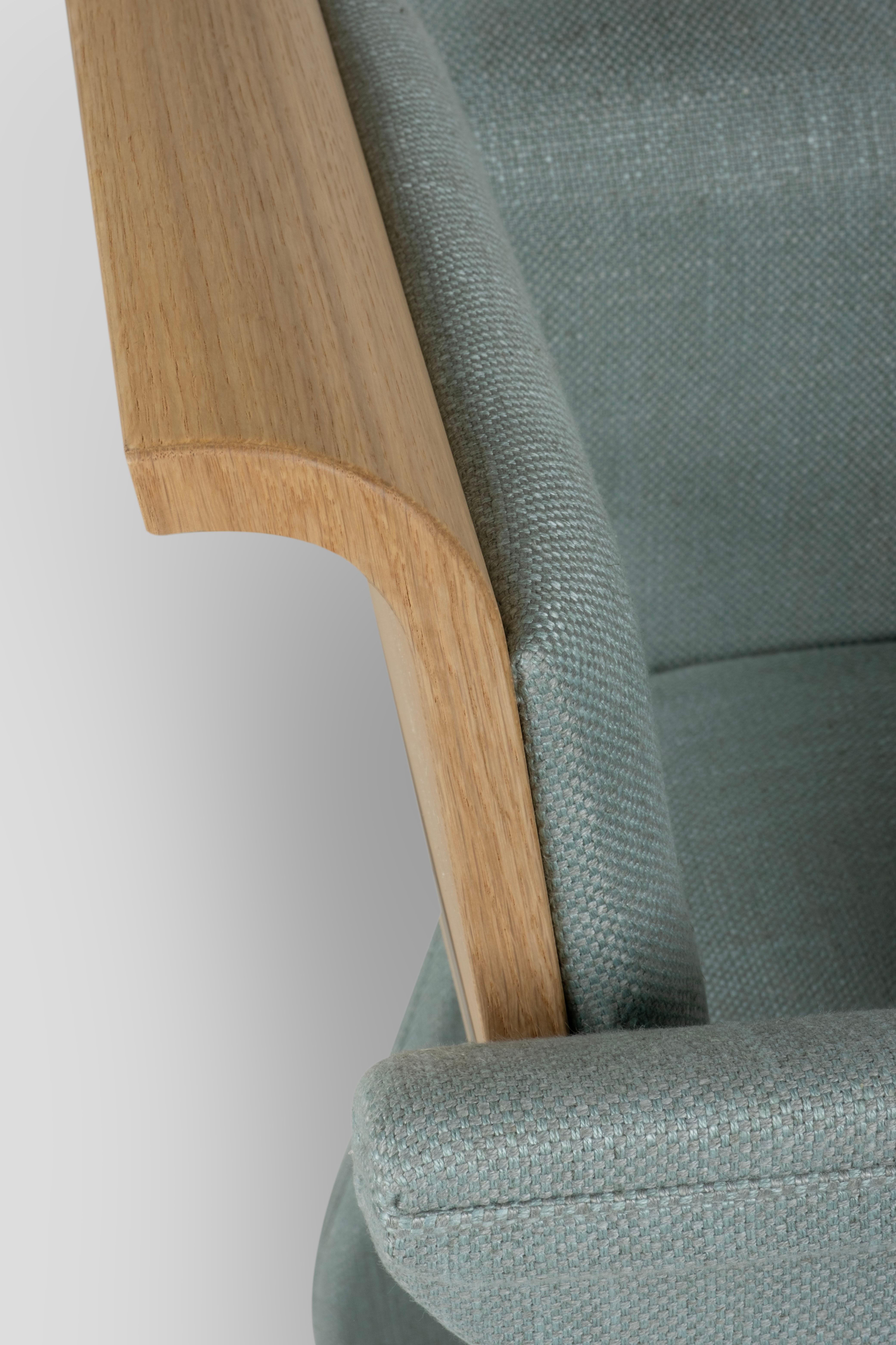 Chaises de bureau modernes et intemporelles, en coton et lin, faites à la main au Portugal par Greenapple en vente 4
