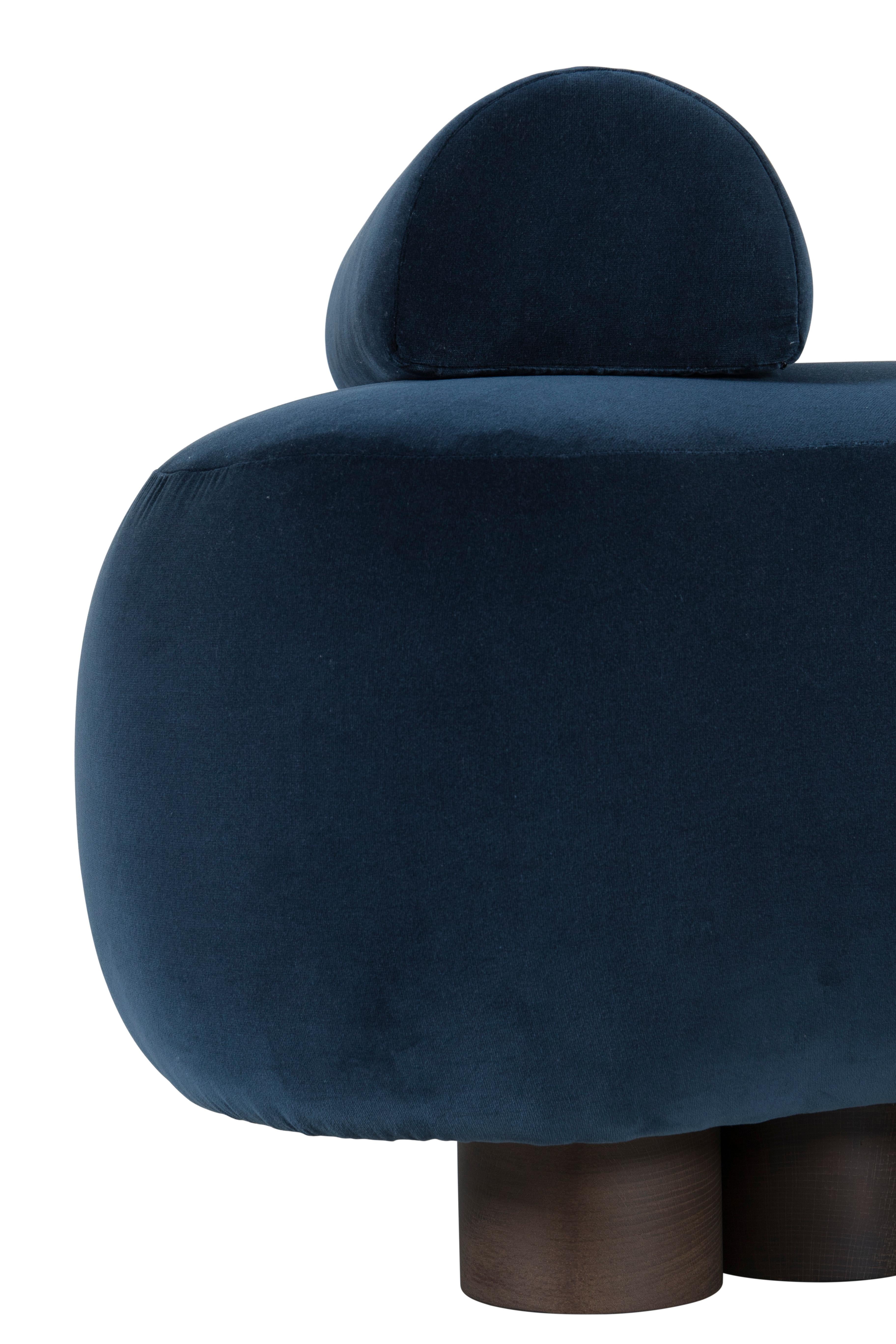 Modern Minho Day Bed. DEDAR Dark Blue Velvet, Handmade in Portugal by Greenapple For Sale 1