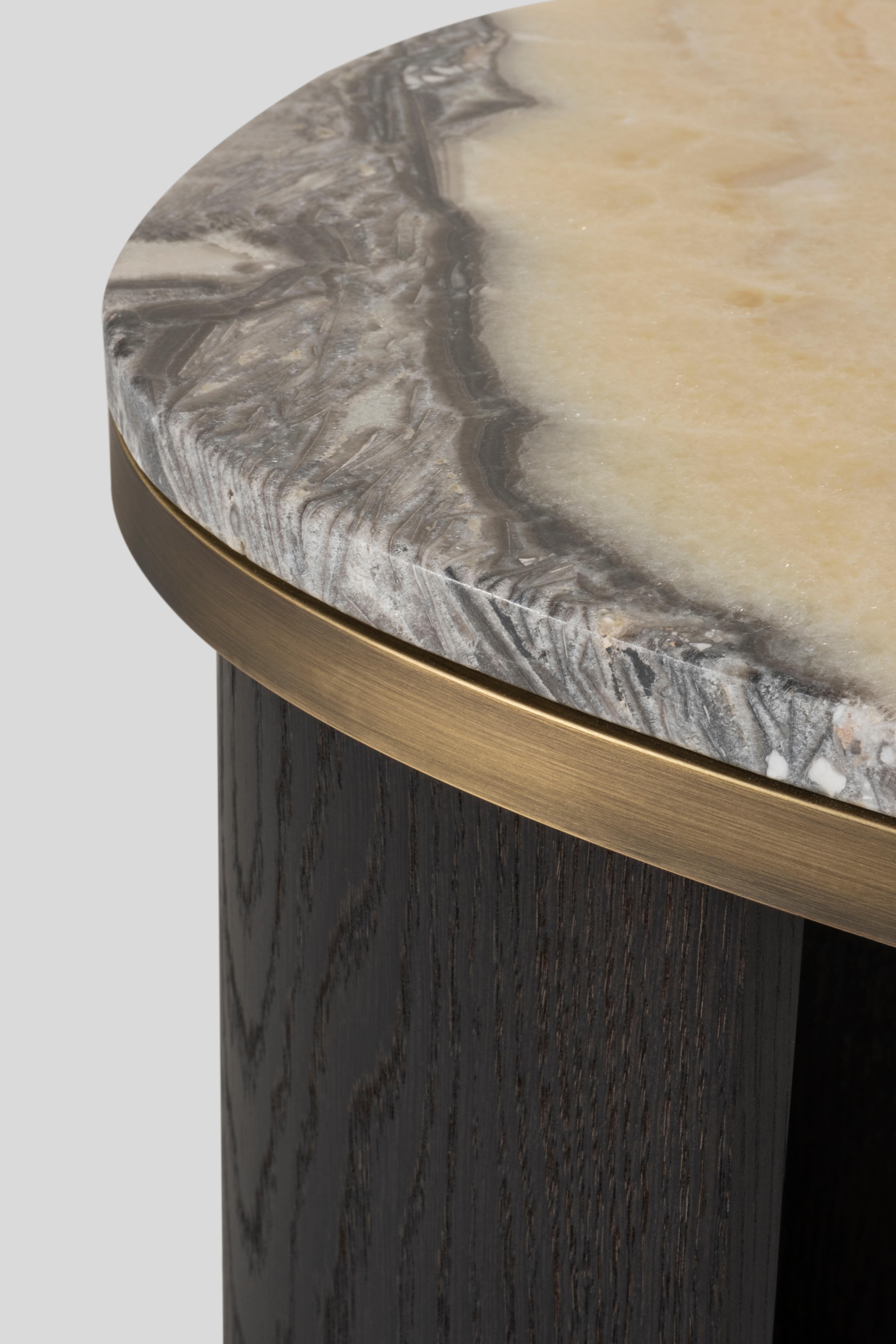Organic Modern Armona Coffee Table, Onyx Brass, Handmade Portugal by Greenapple For Sale 3