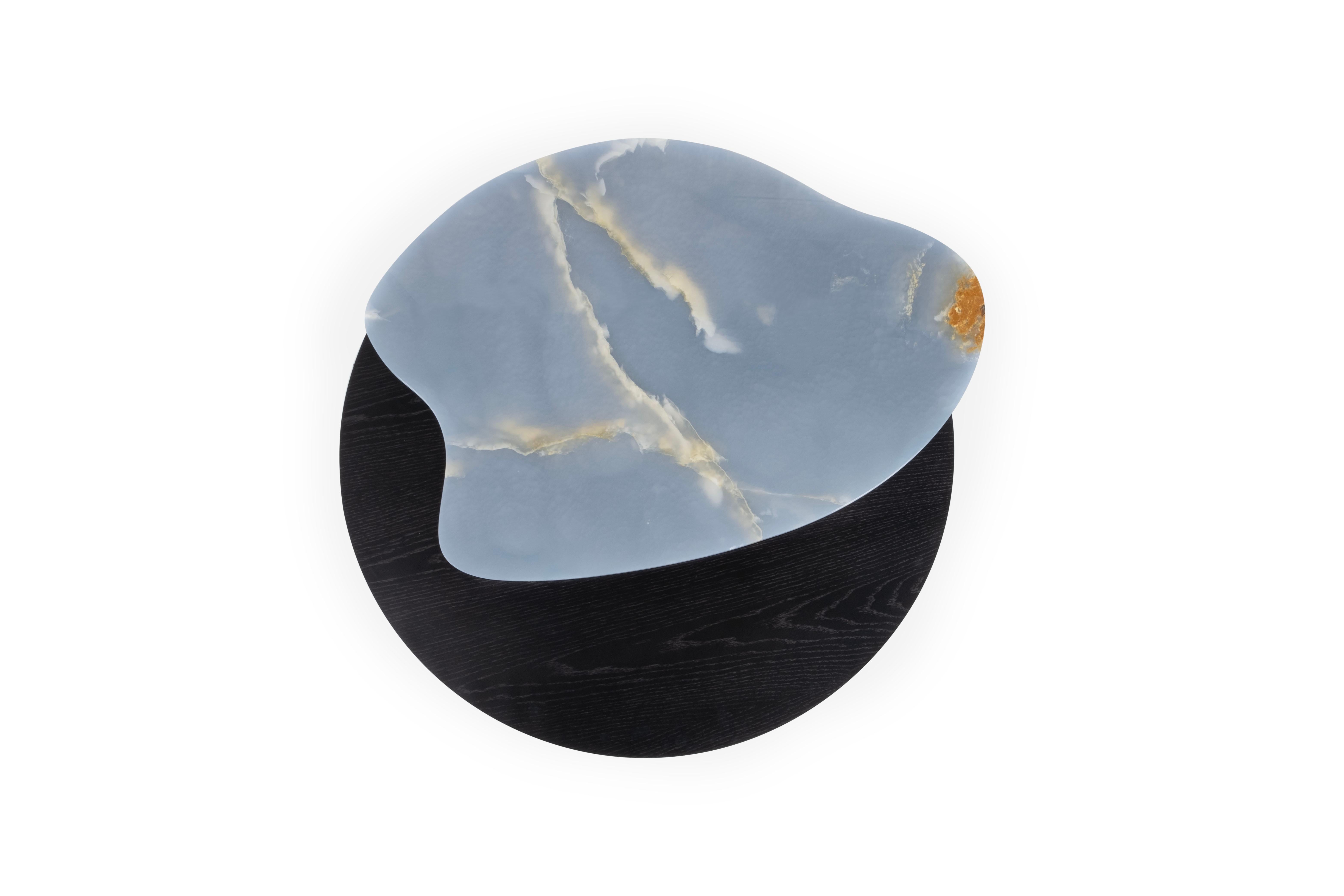 Organic Modern Bordeira Coffee Tables, Blue Onyx, Handmade Portugal Greenapple For Sale 2