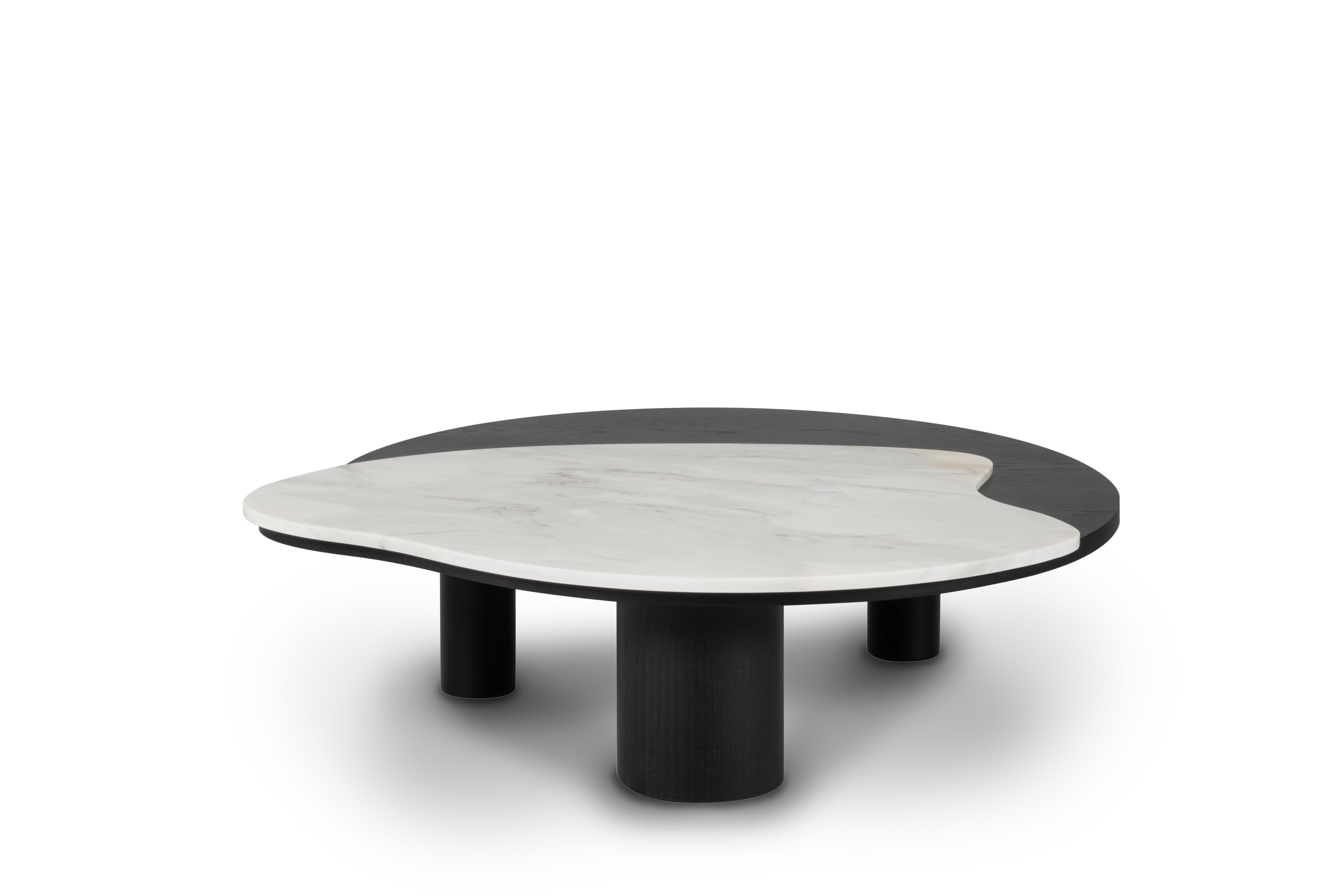 Contemporary Organic Modern Bordeira Coffee Tables, Calacatta Marble, Handmade by Greenapple For Sale