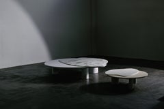 Modern Bordeira Marble Coffee Table, Calacatta, Handmade Portugal by Greenapple