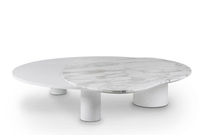 Portuguese Greenapple Coffee Table, Bordeira Coffee Table, Marble Top, Handmade in Portugal For Sale