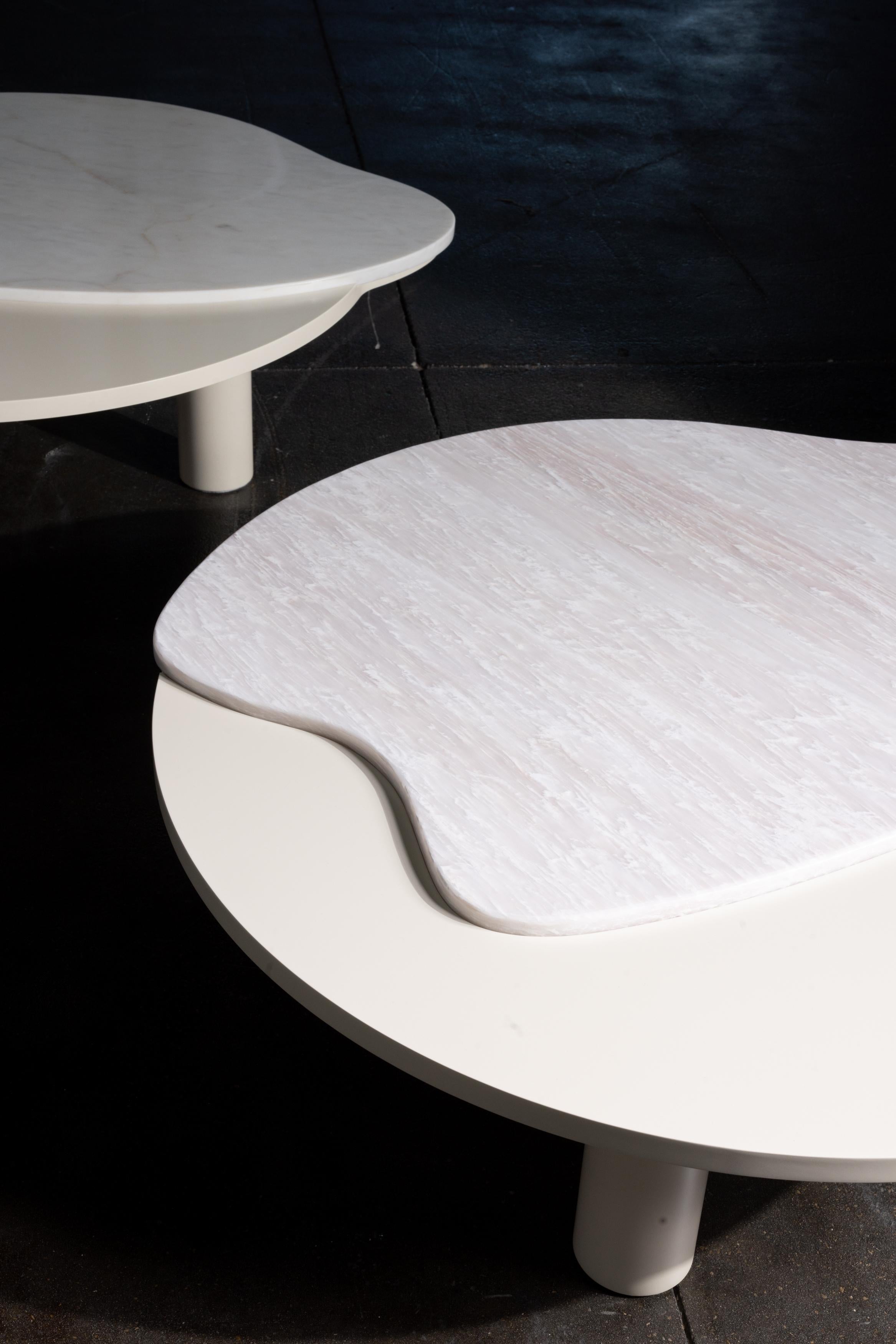 Contemporary Organic Modern Bordeira Coffee Tables, Marble, Handmade Portugal by Greenapple For Sale