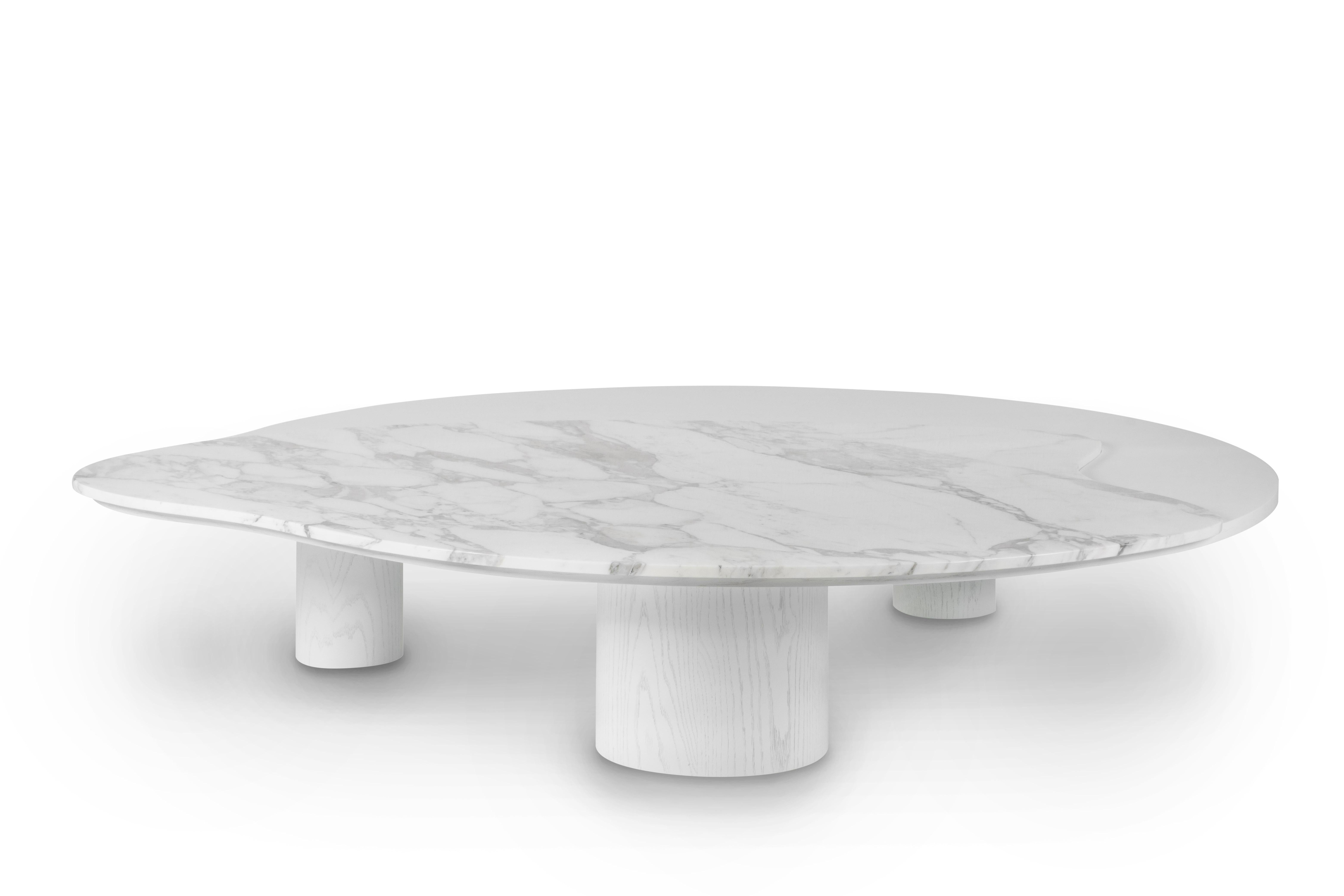 Stained Modern Bordeira Coffee Tables, Calacatta Marble, Handmade Portugal by Greenapple For Sale