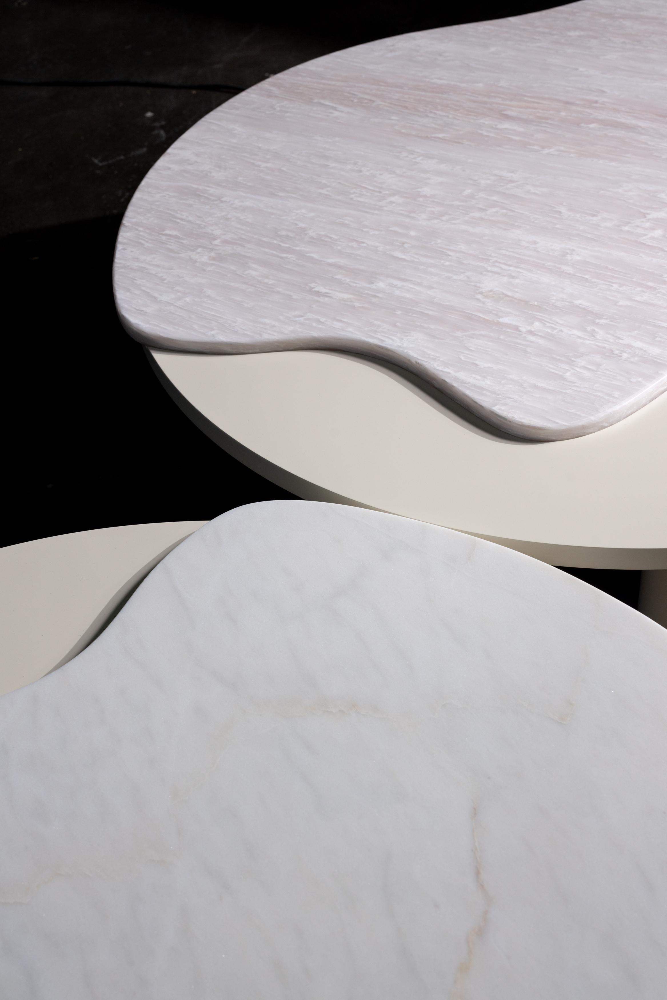 Organic Modern Bordeira Coffee Tables Marble Handmade in Portugal by Greenapple For Sale 1