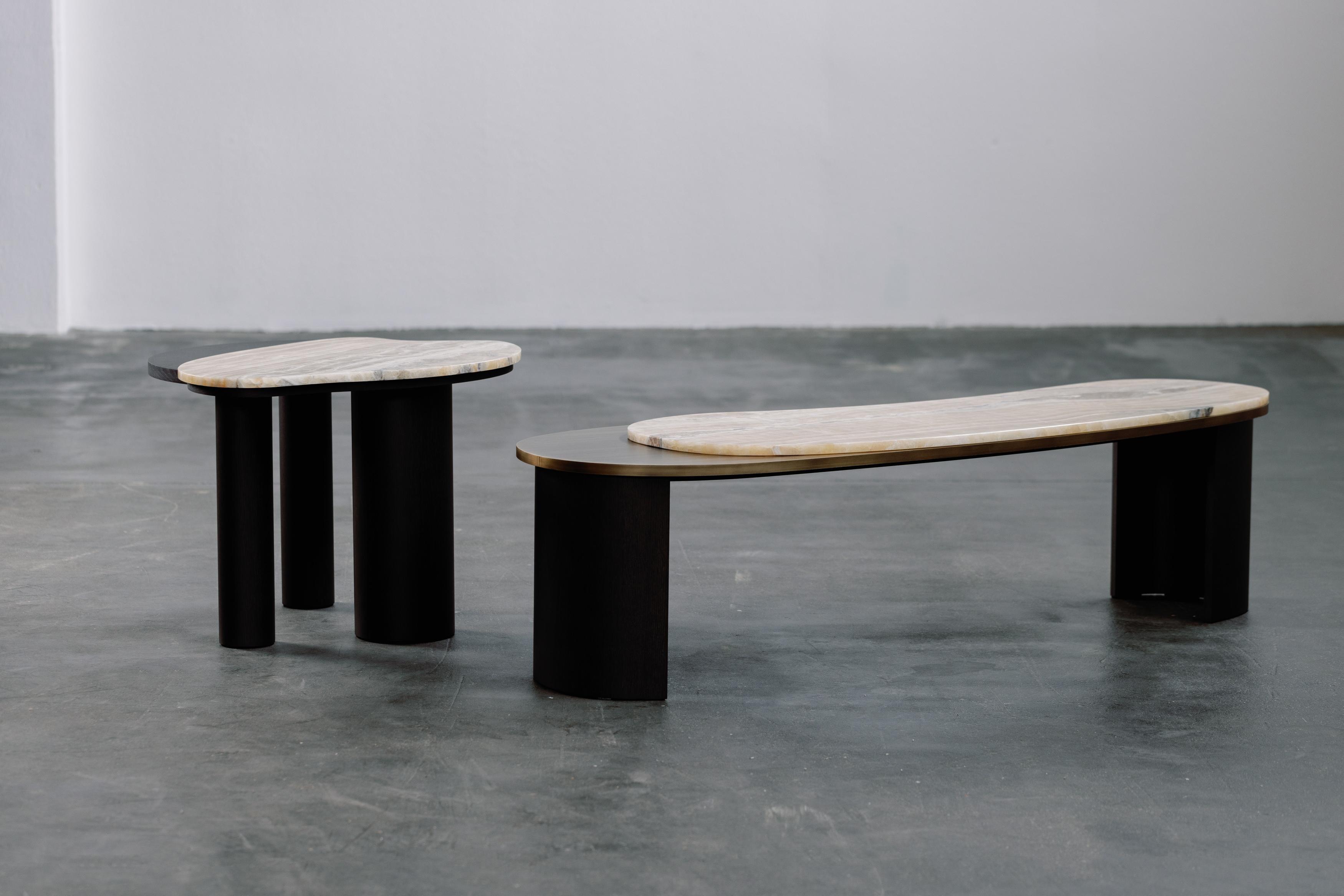 Hand-Crafted Organic Modern Bordeira Coffee Tables, Onyx, Handmade in Portugal by Greenapple For Sale
