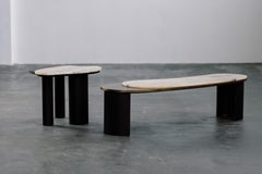 Organic Modern Bordeira Stone Coffee Table, Onyx, Handmade by Greenapple