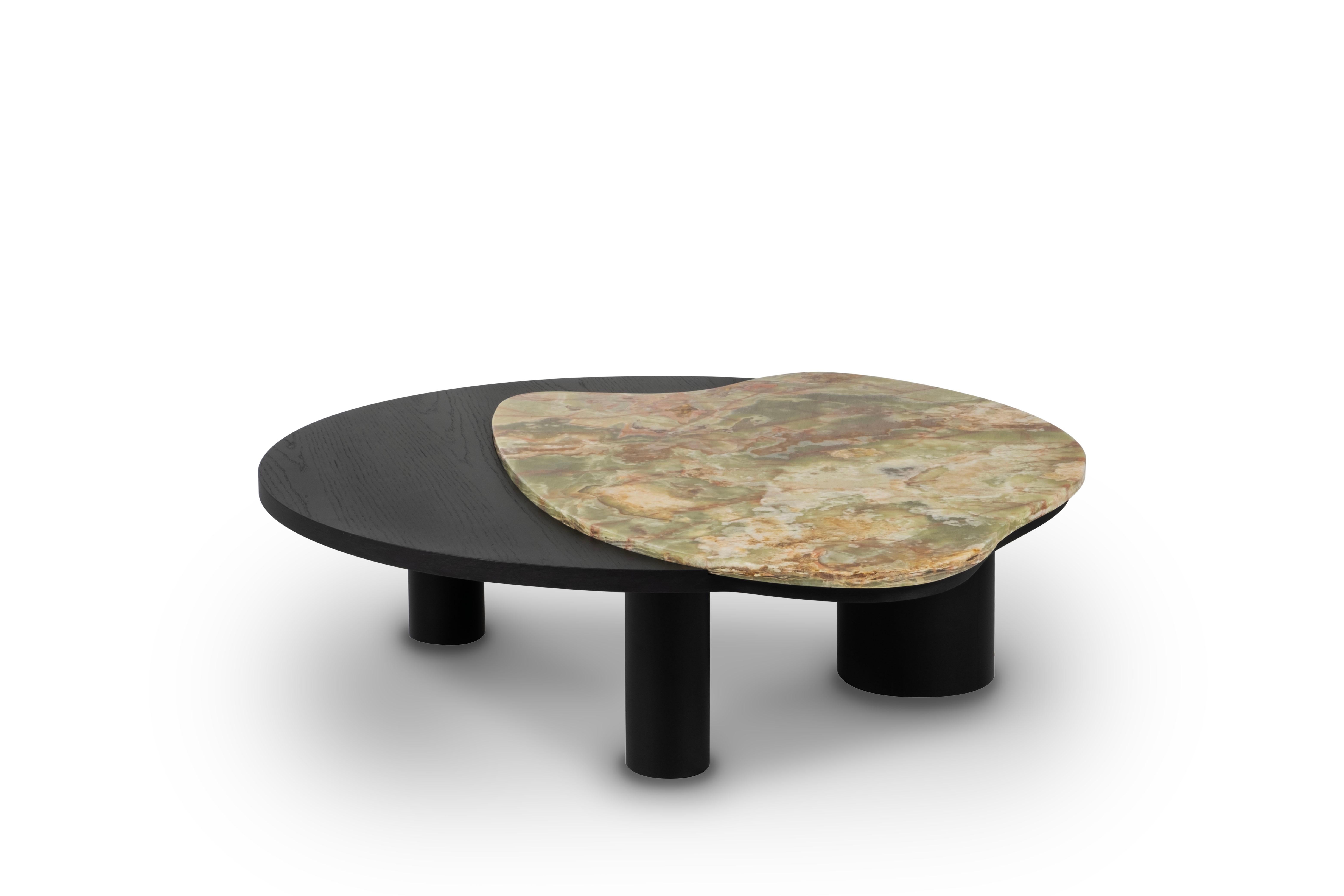 Portuguese Organic Modern Bordeira Coffee Tables, Green Onyx, Handmade Portugal Greenapple For Sale