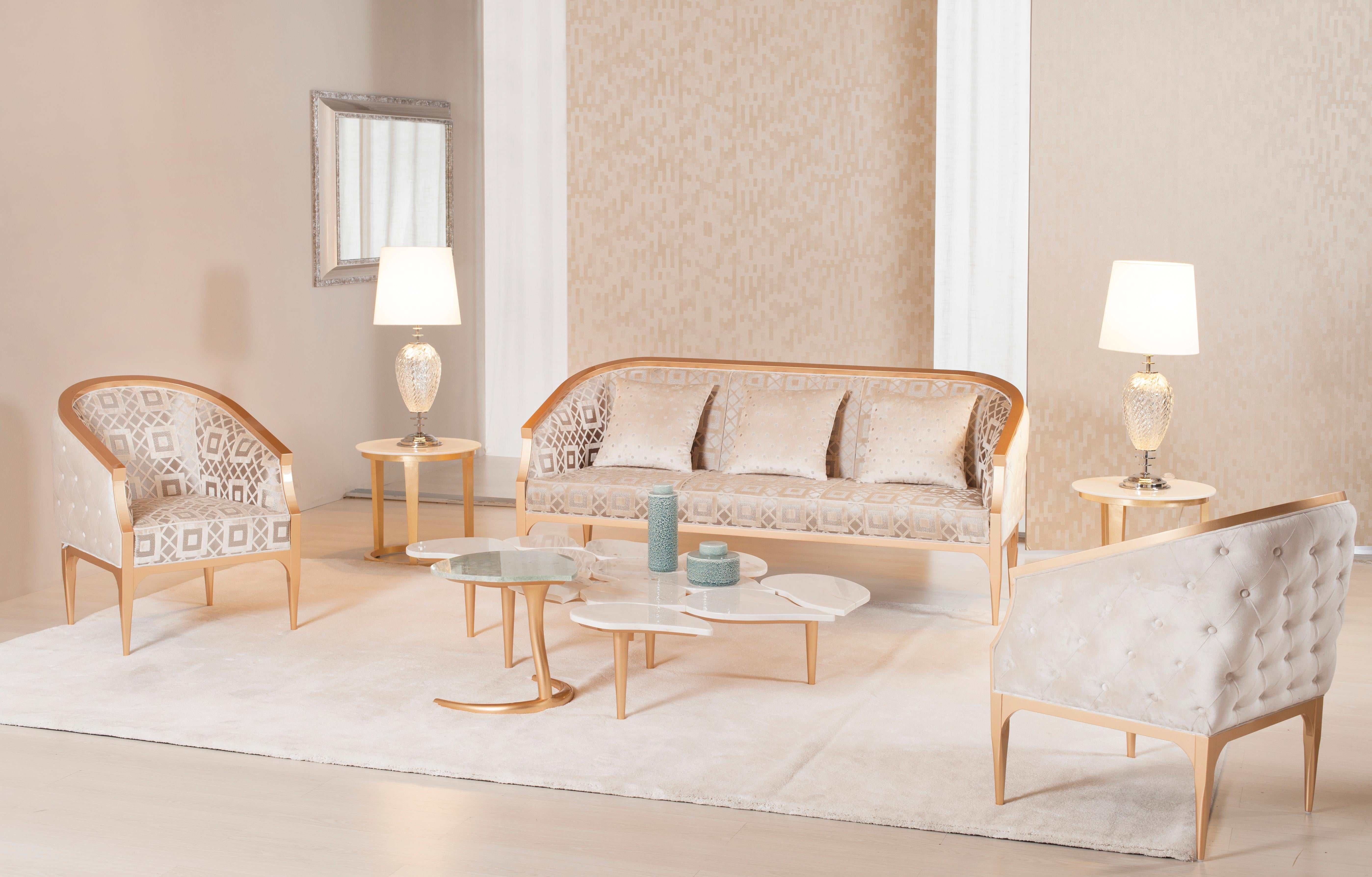 Moderner Mid-Century Modern Infinity Couchtisch aus Calacatta-Marmor, handgefertigt von Greenapple im Angebot 5
