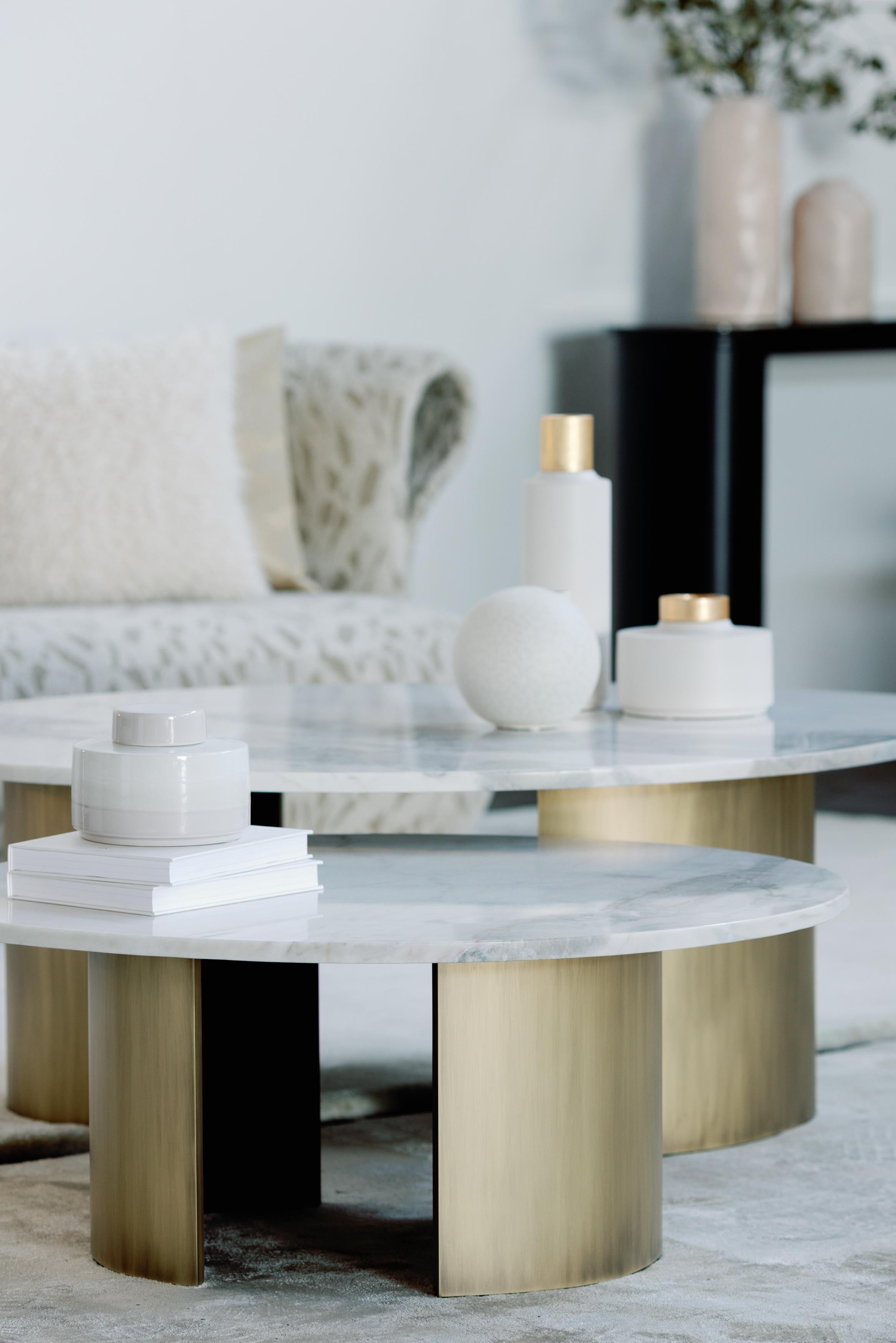 Modern Landscape Nesting Coffee Tables Oro Marble Handmade Portugal Greenapple In New Condition For Sale In Lisboa, PT