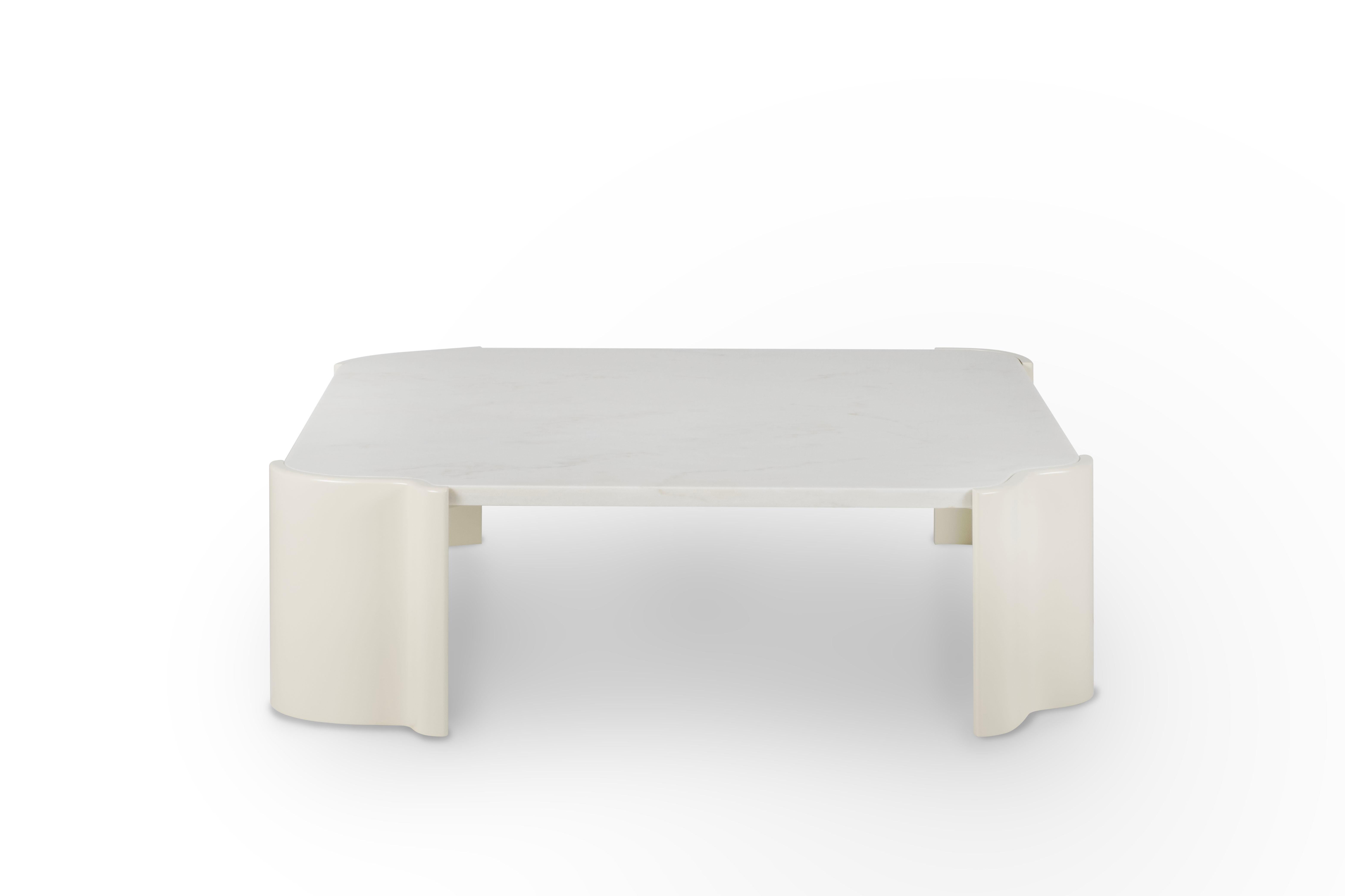 Tables basses Salemas modernes du milieu du siècle en marbre Calacatta fabriquées à la main par Greenapple en vente 4