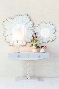 Art Deco Bolonha Console Table Nacre Tiles White Handmade Portugal Greenapple