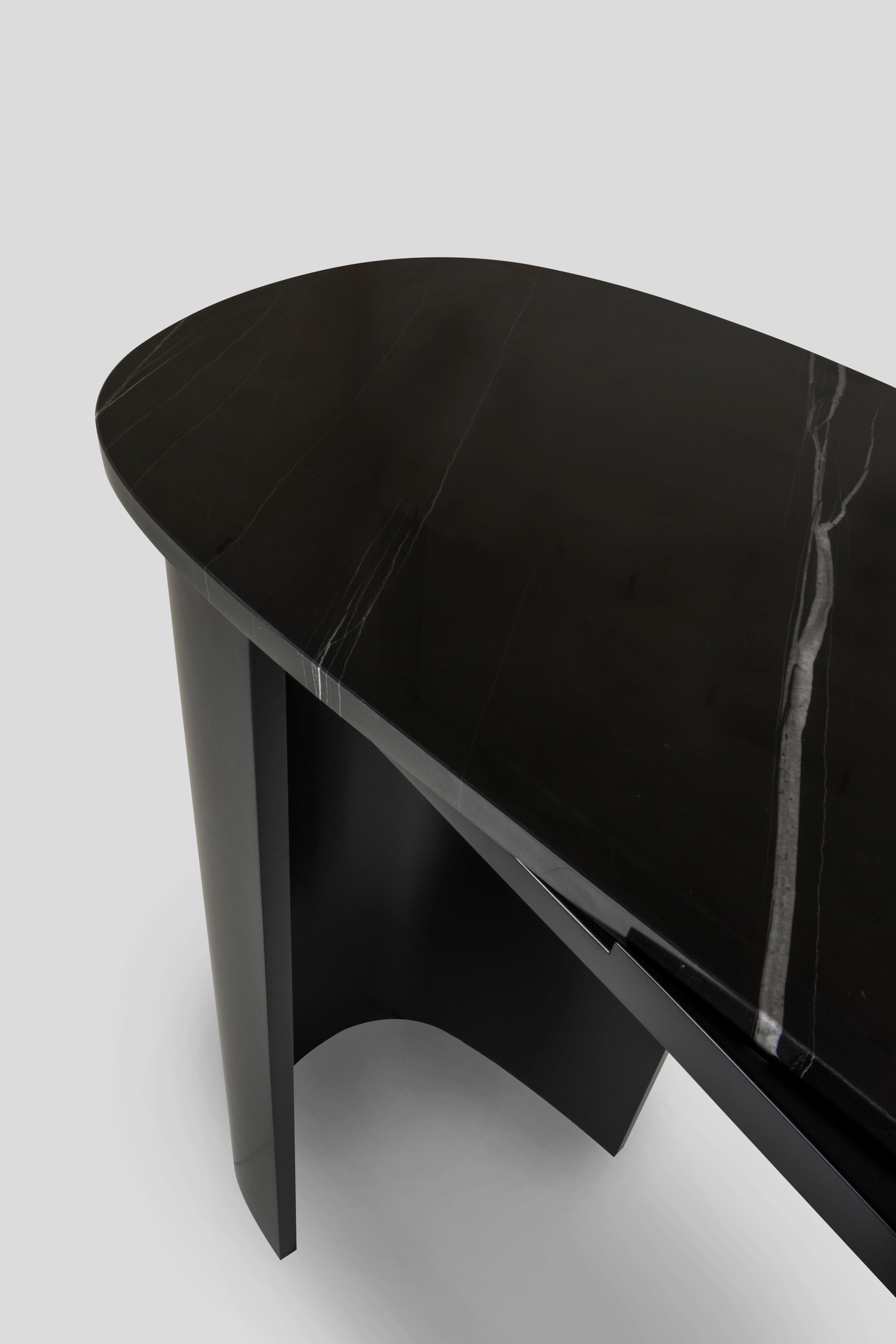 Modern Castelo Console Table, Sahara Marble, Handmade in Portugal by Greenapple For Sale 1
