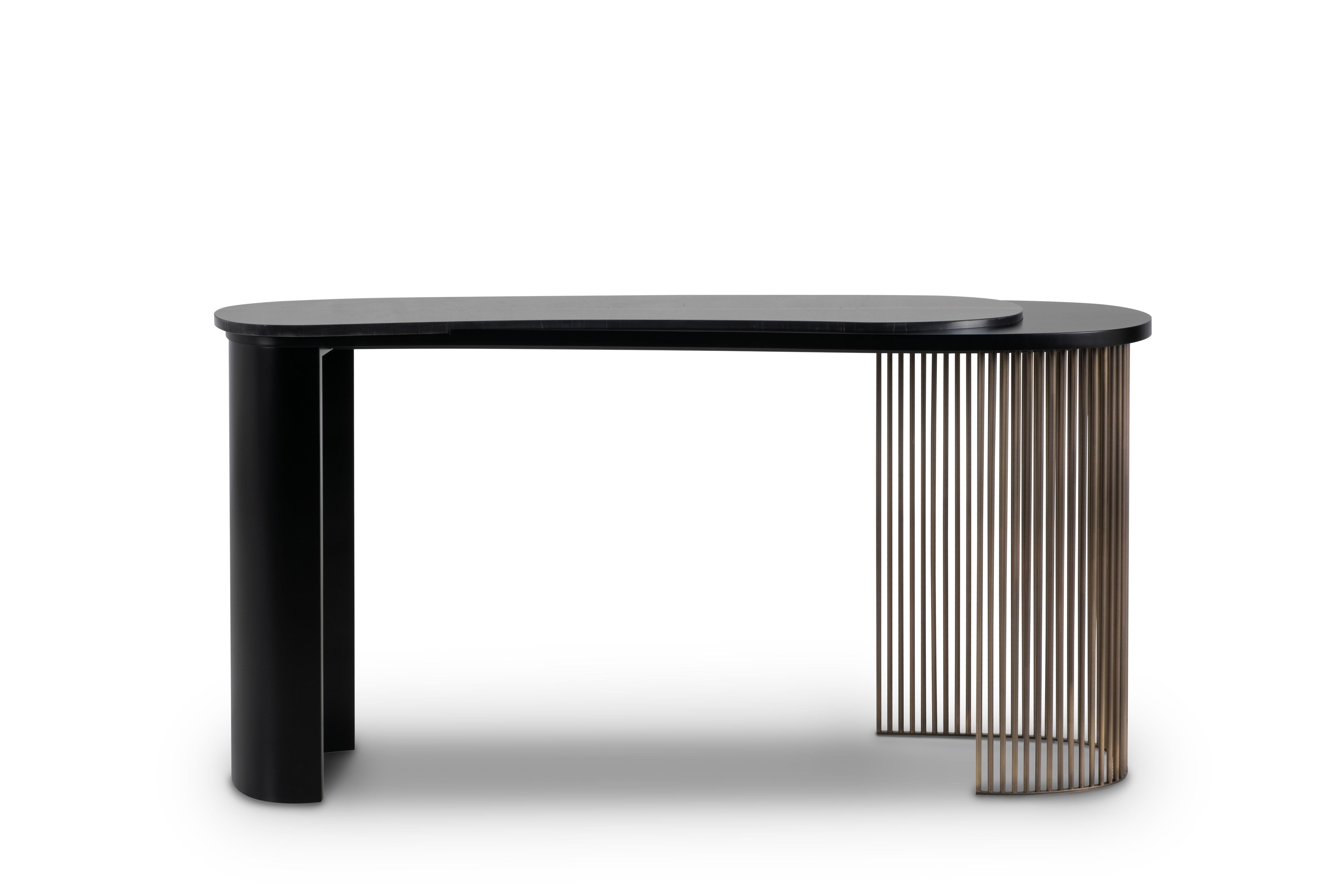 Modern Castelo Console Table, Sahara Marble, Handmade in Portugal by Greenapple In New Condition For Sale In Lisboa, PT