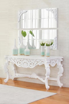 Französisch Neoklassische Parma Konsolentisch Hand geschnitzt Handmade Portugal Greenapple