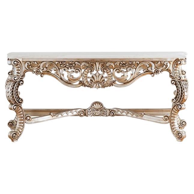 French Neoclassical Parma Console Table Hand Carved Handmade Portugal Greenapple For Sale