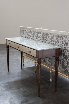 Console Art Deco Qatar in marmo e ottone realizzata a mano in Portogallo da Greenapple