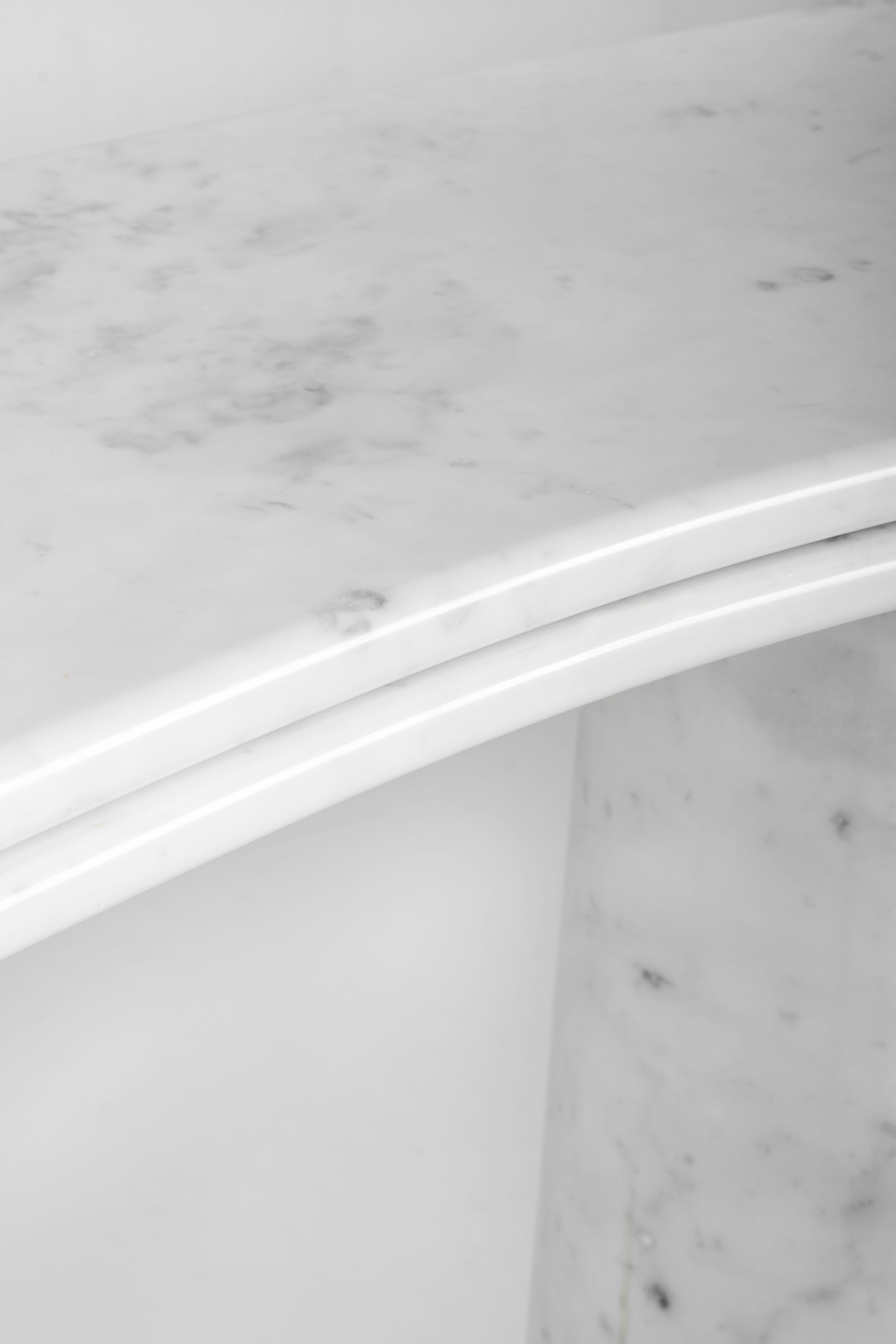 Modern Silhueta Console Table Carrara Marble Handmade in Portugal by Greenapple For Sale 5