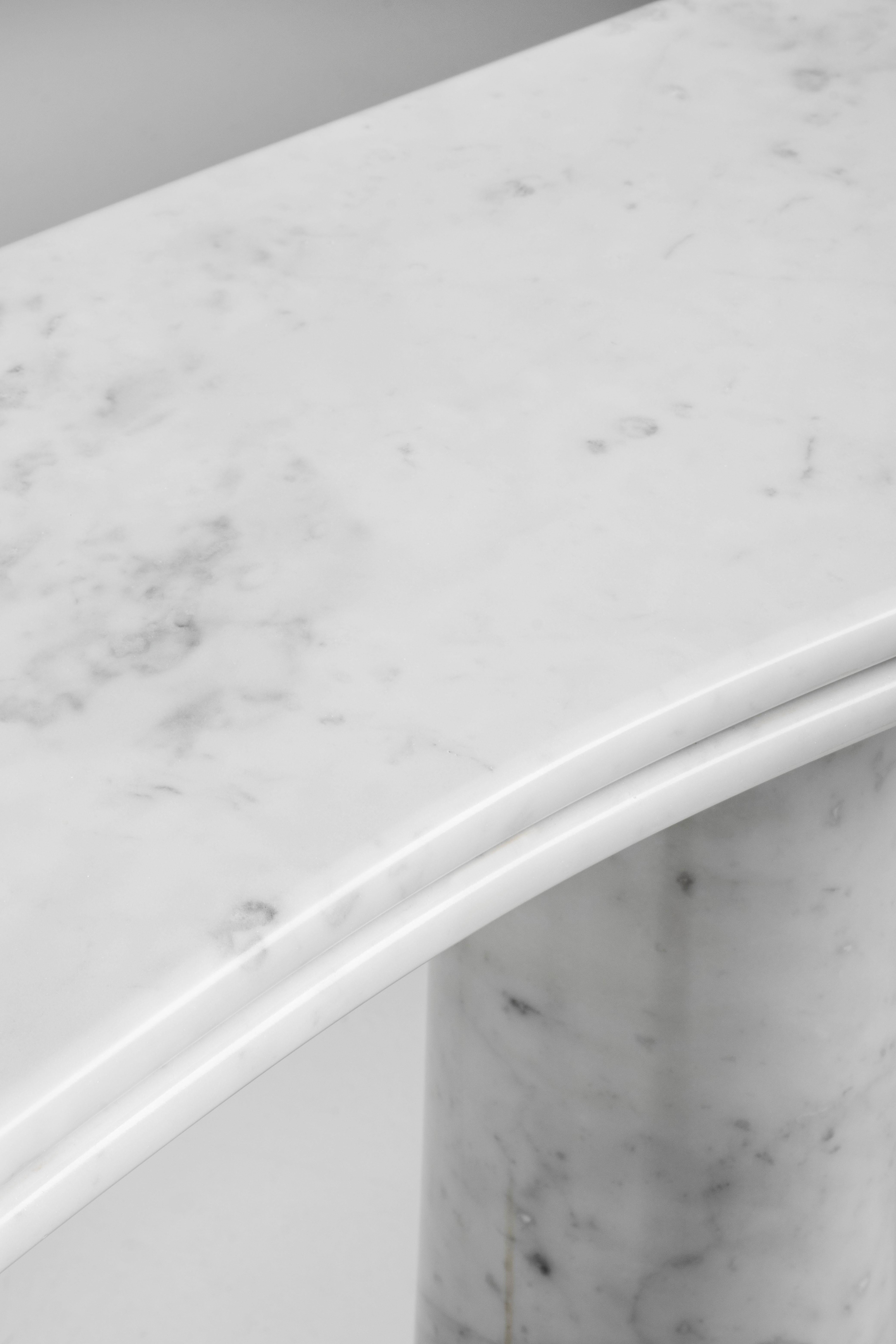 Modern Silhueta Console Table Carrara Marble Handmade in Portugal by Greenapple For Sale 3