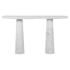 Modern Silhueta Console Table, Carrara Marble, Handmade by Greenapple