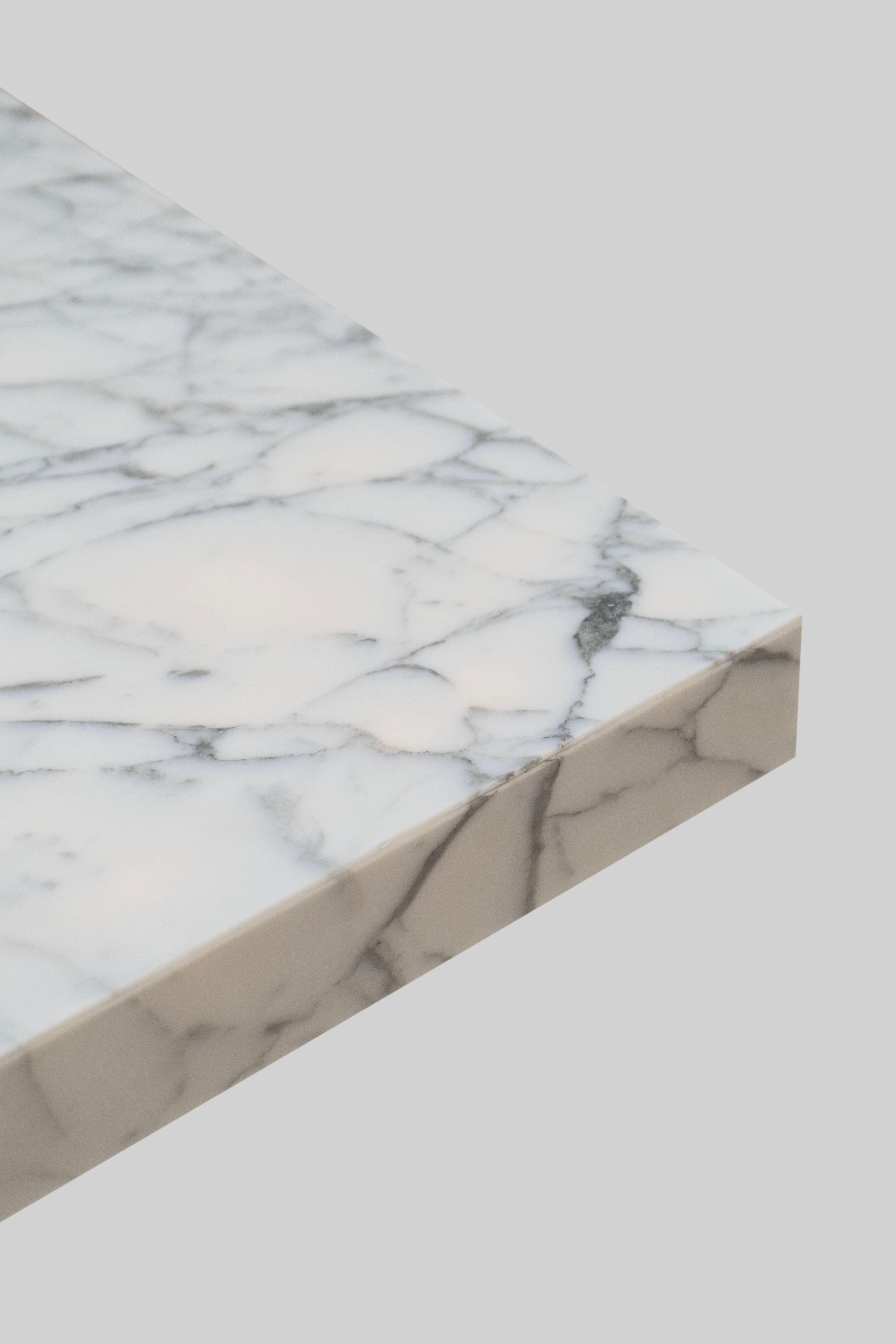 Art-Déco-Konsolentisch Armilar, Carrara-Marmor, handgefertigt Portugal von Greenapple im Angebot 3