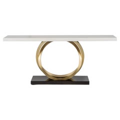 Art Deco Turim Console Table, White Onyx, Handmade in Portugal by Greenapple