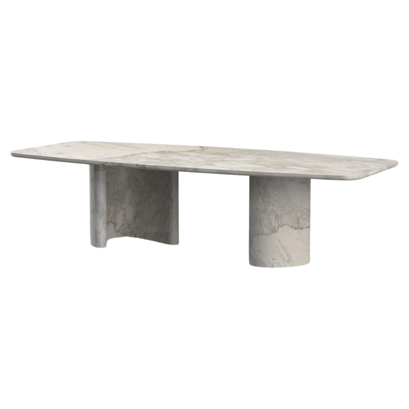 Modern C&C Dining Table Calacatta Oro Marble Handmade in Portugal by Greenapple