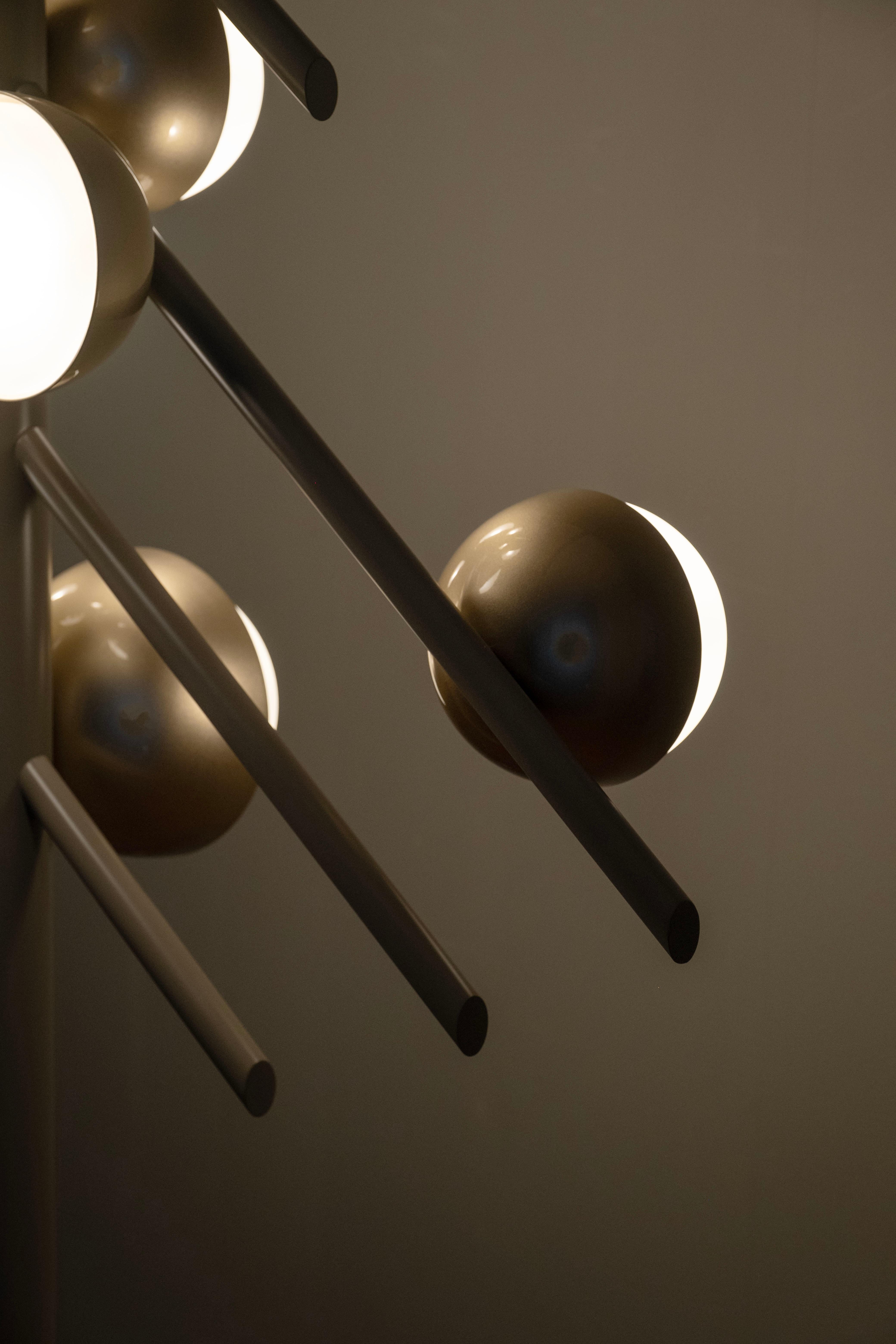 Art Deco Flute Floor Lamp, Light Grey, Handmade in Portugal by Greenapple For Sale 1