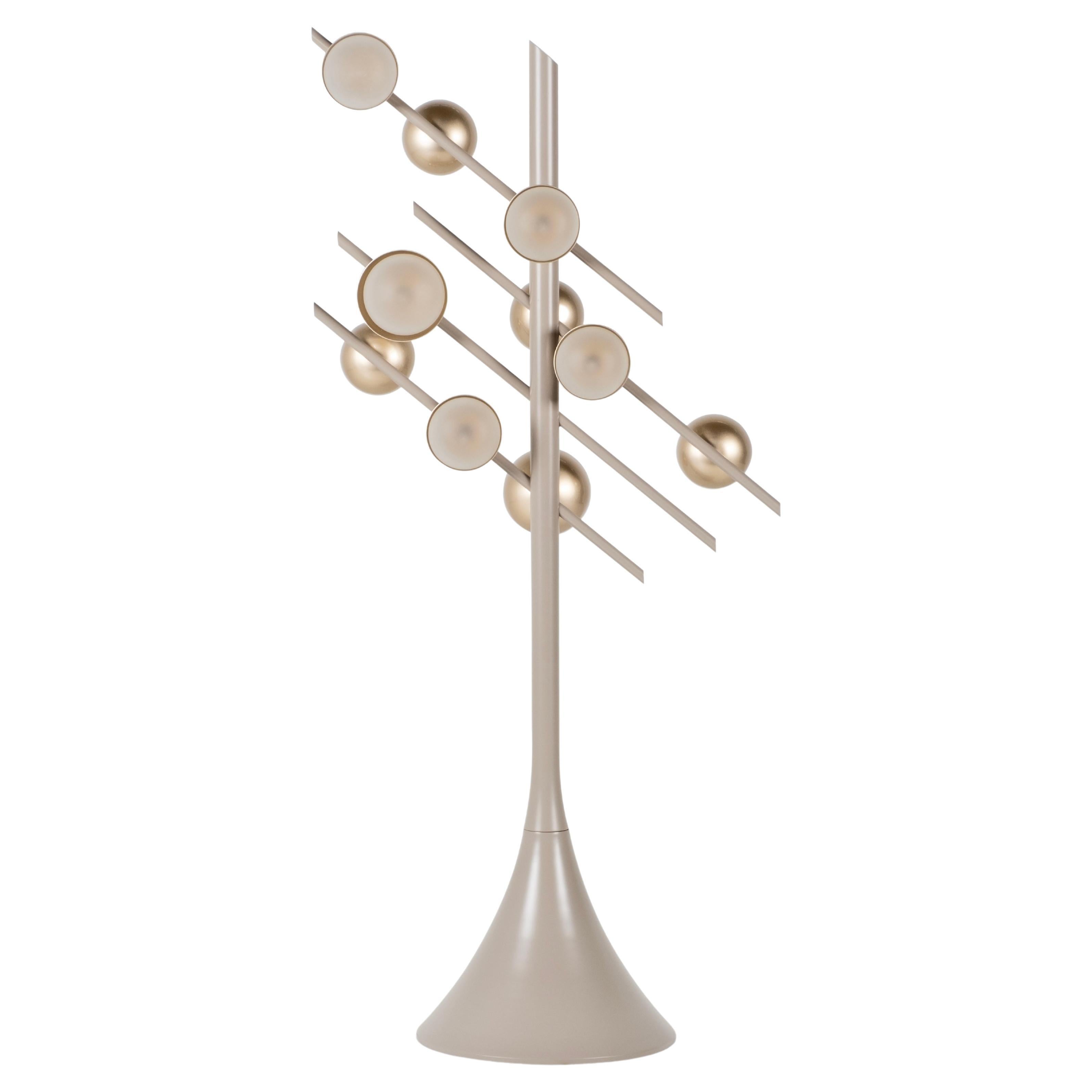 Art Deco Flute Floor Lamp, Light Grey, Handmade in Portugal by Greenapple For Sale