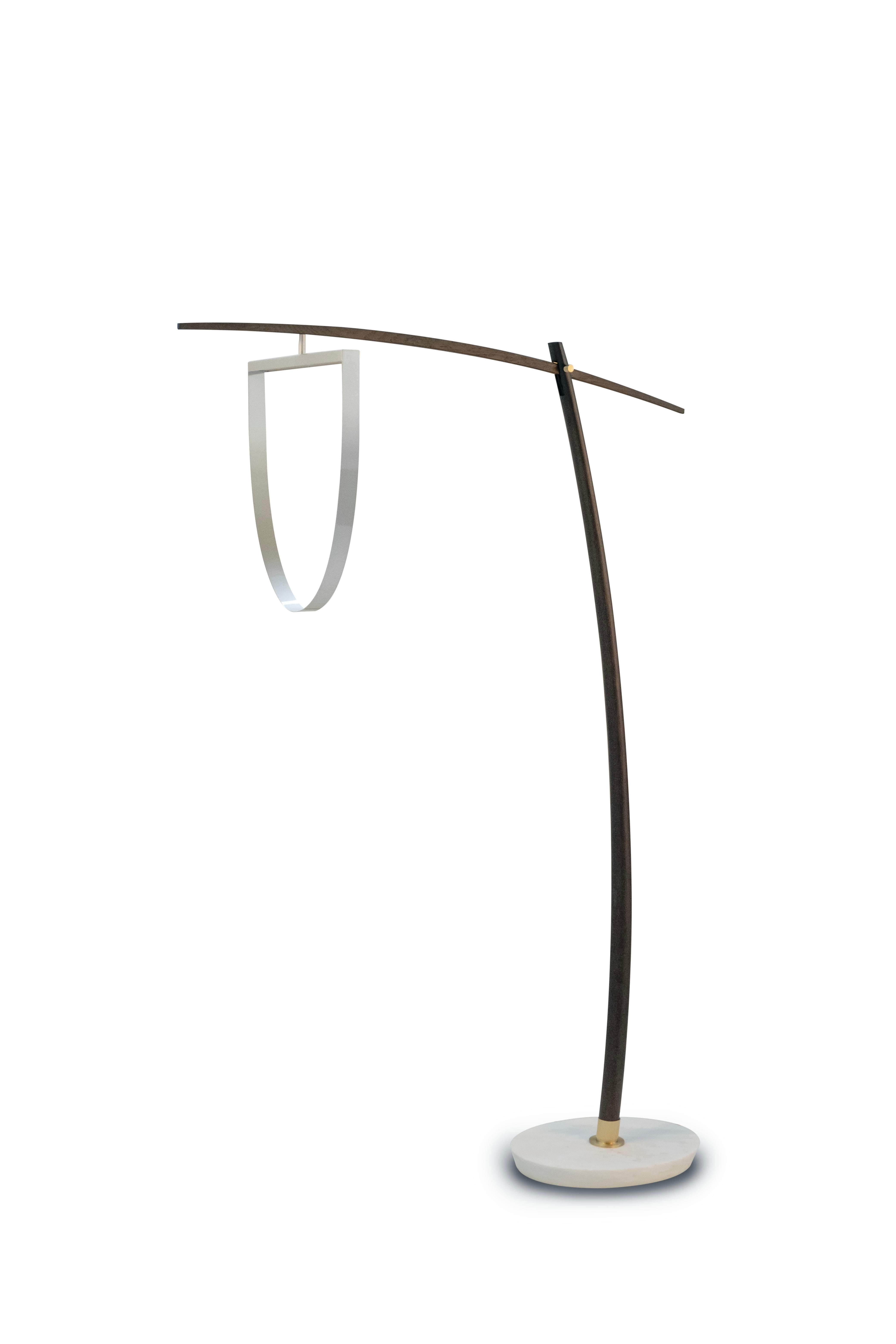 Modern Lima Arc Floor Lamp, Calacatta Marble Brass, Handmade Portugal Greenapple In New Condition For Sale In Lisboa, PT