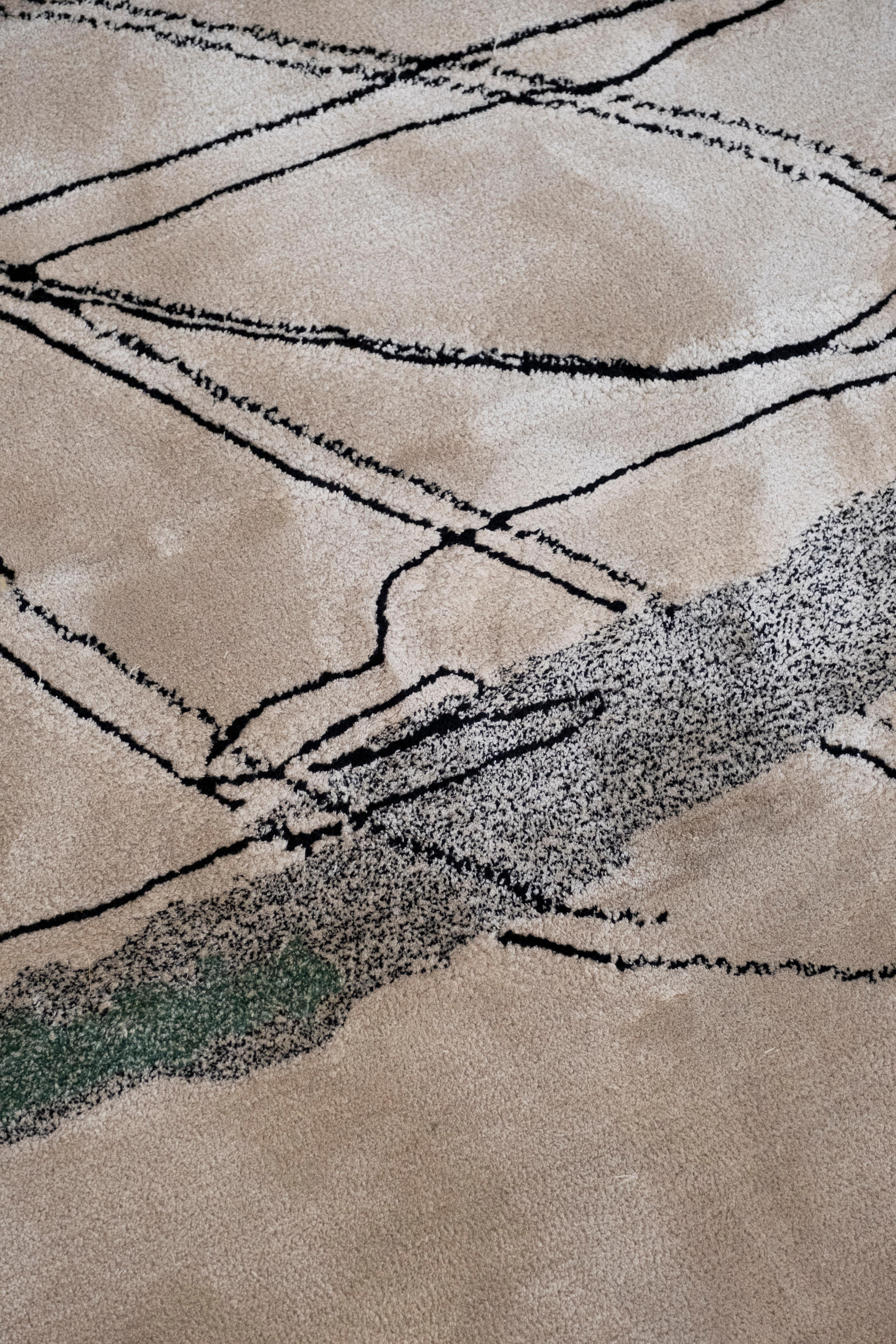 Modern Liberdade Carpet, Silk Bamboo Rug, Handmade in Portugal by Greenapple For Sale 2