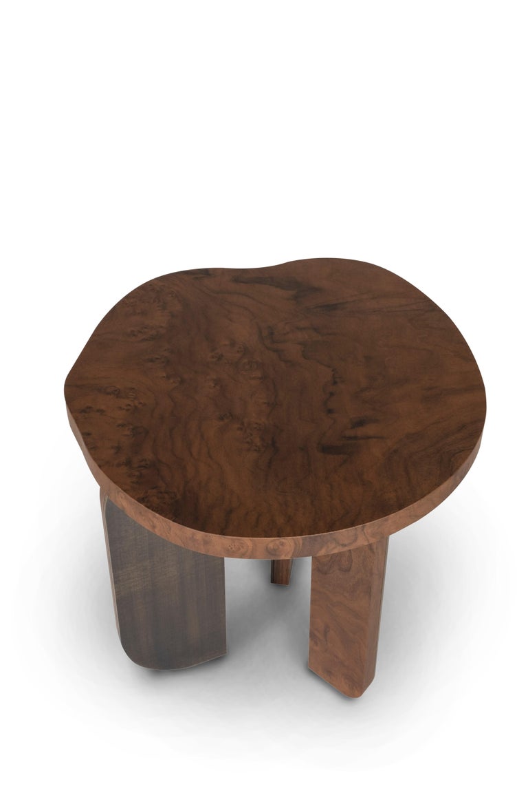 Greenapple Side Table, Dornes Side Table, Walnut Root, Handmade in Portugal For Sale 1