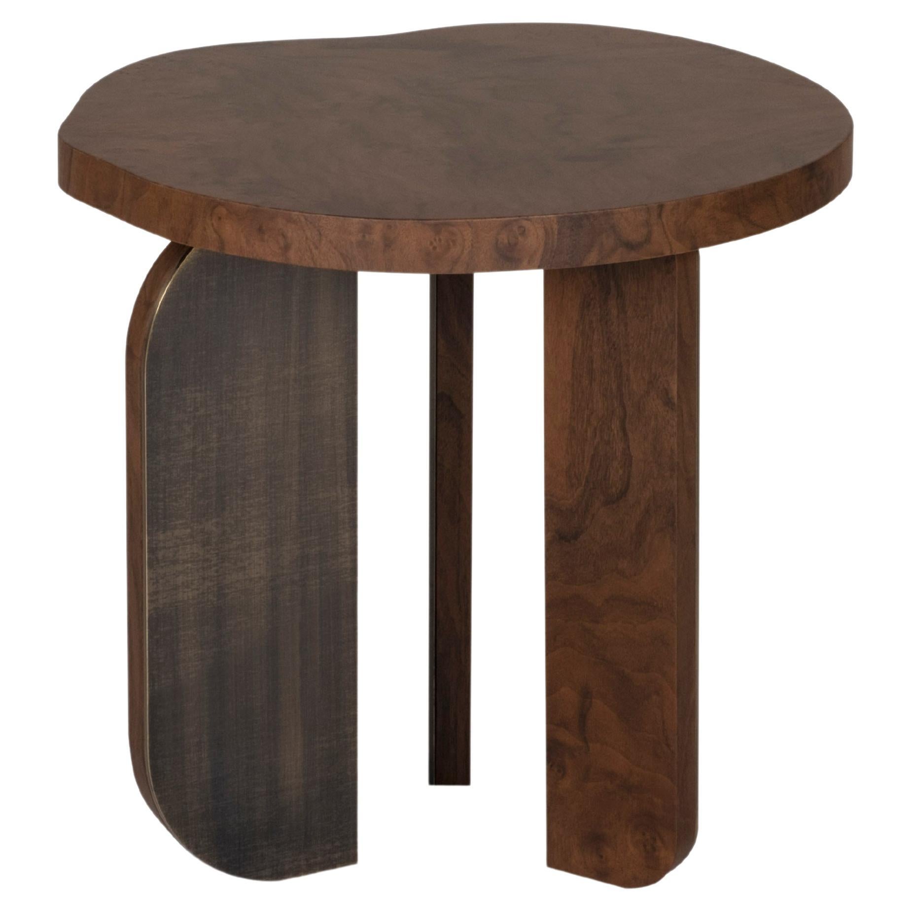 Organic Modern Dornes Side Table, Walnut Root, Handmade by Greenapple