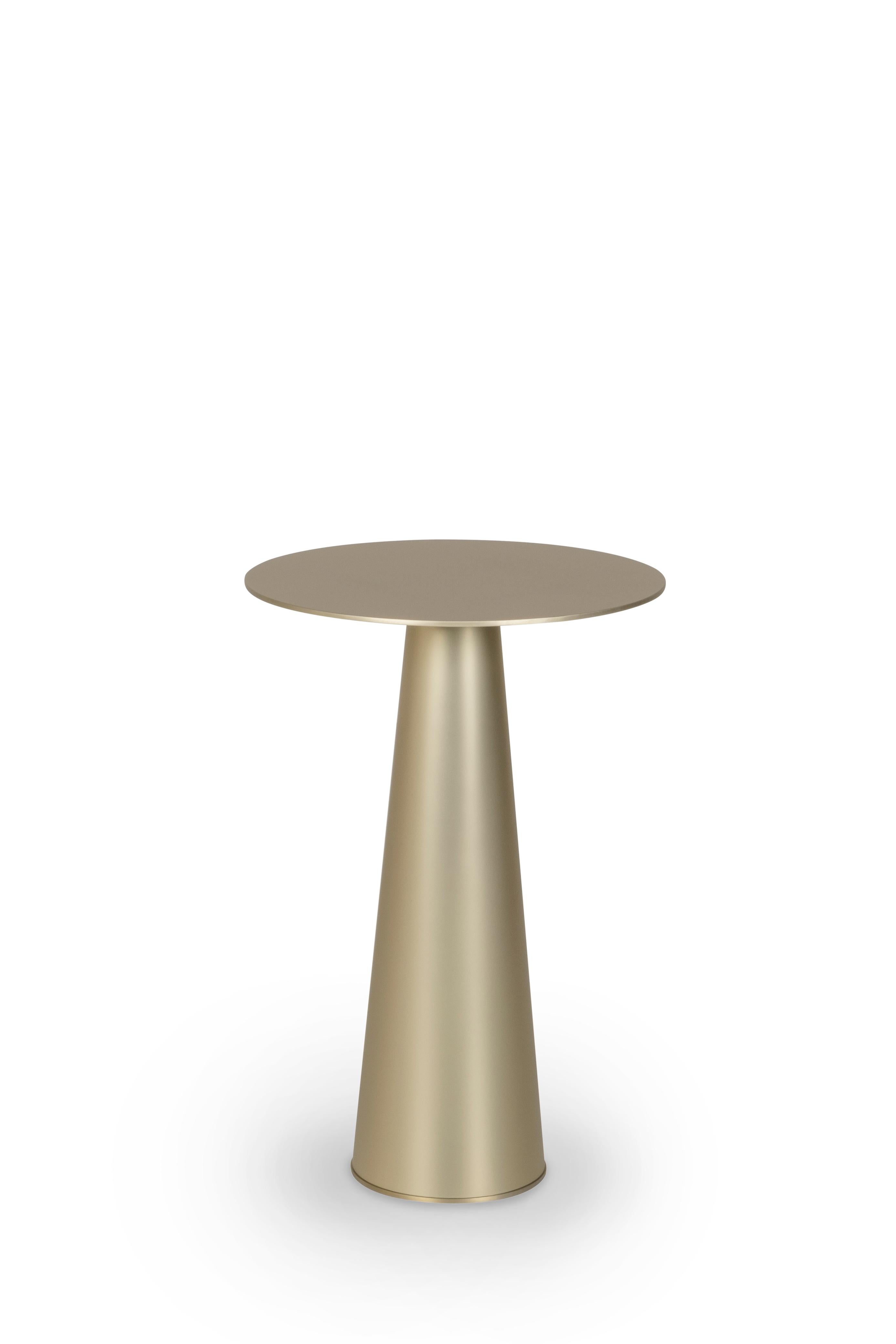 Brushed Modern Diamant Side Table Champagne Stainless Steel Handmade Portugal Greenapple For Sale