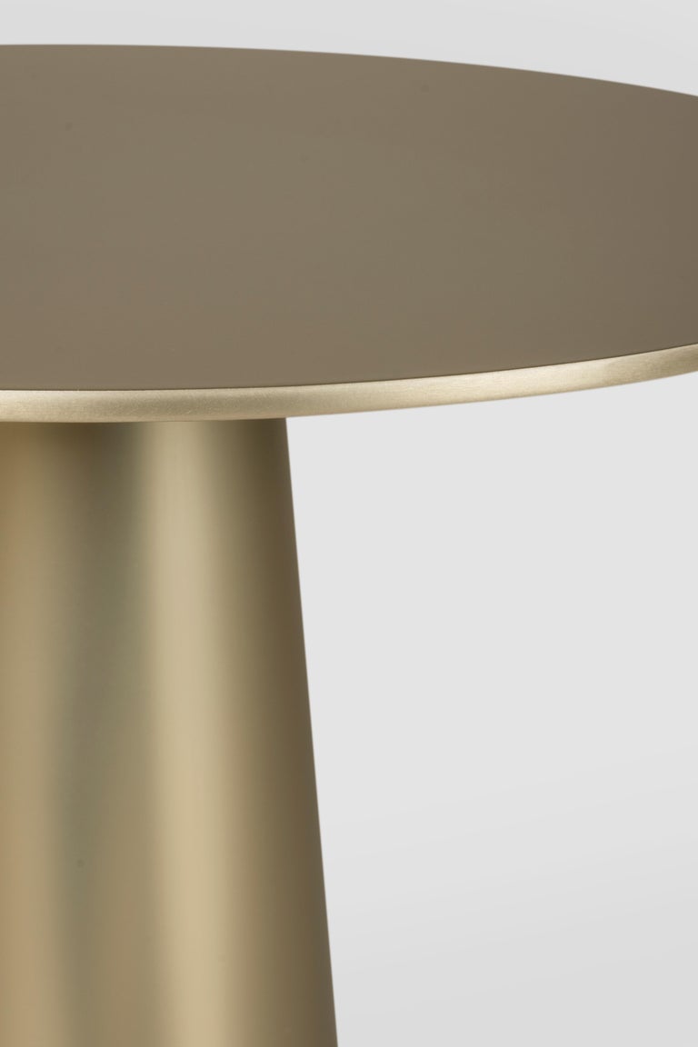 Brushed Greenapple Side Table, Side Table Diamant, Champagne Color, Handmade in Portugal For Sale