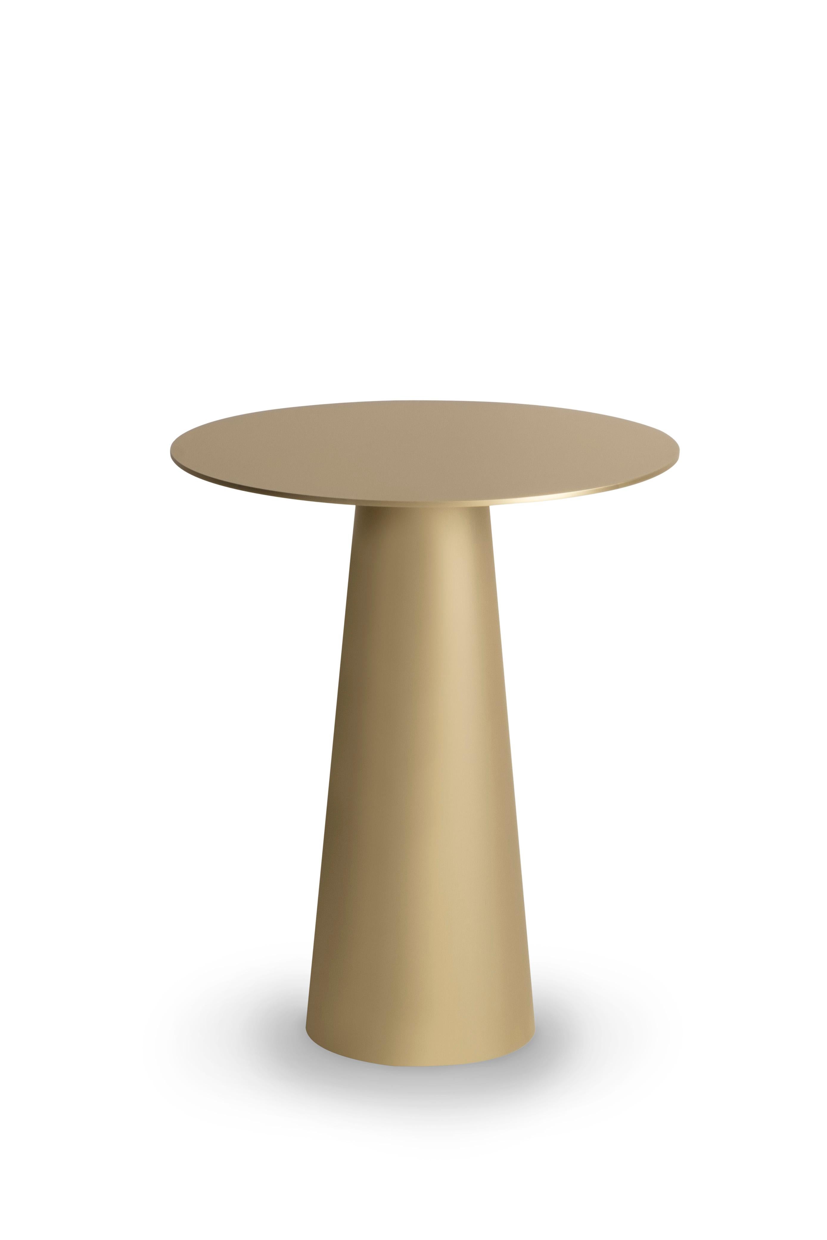 Poli Table d'appoint moderne Diamant Champagne en acier inoxydable faite à la main Portugal Greenapple en vente