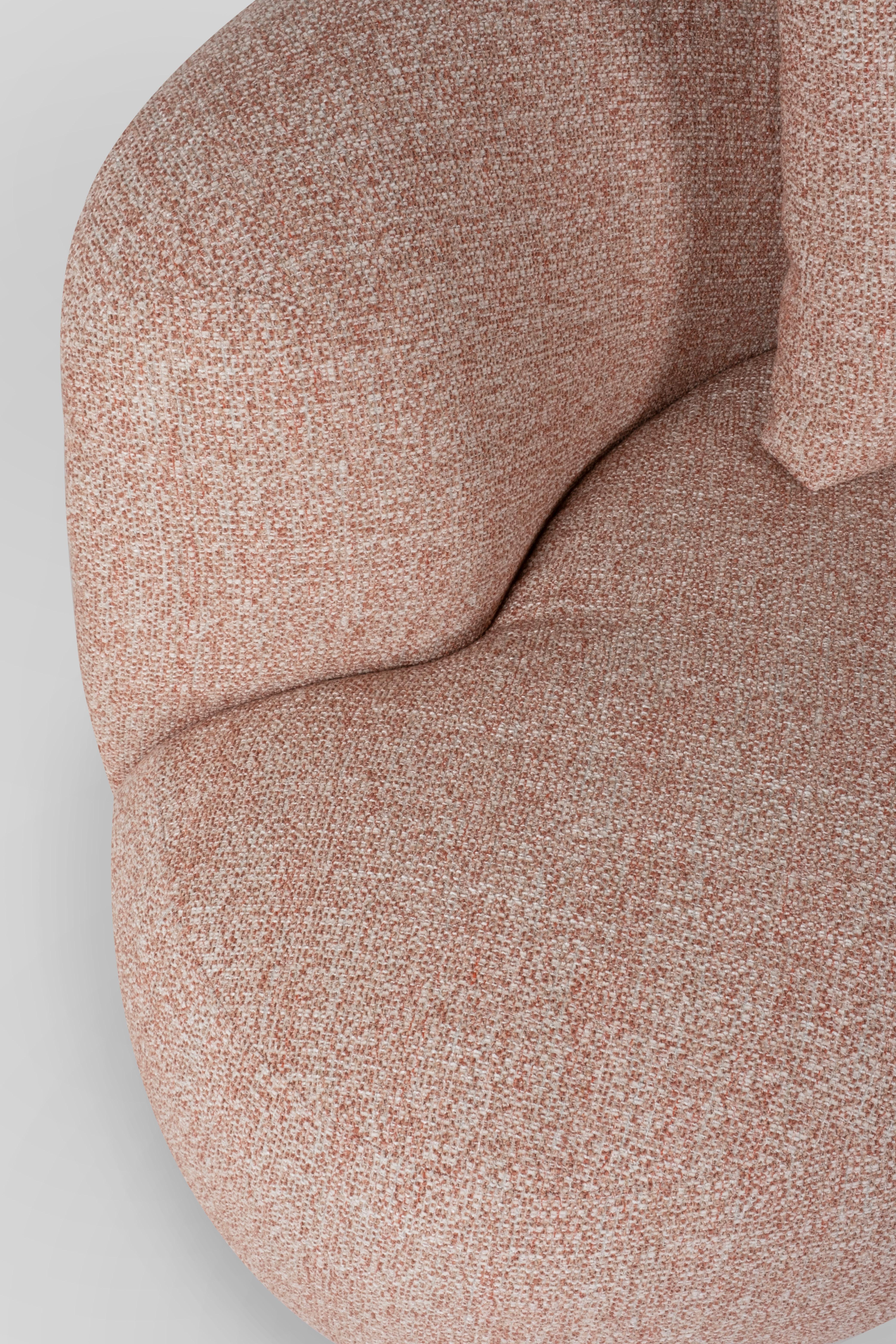 Canapé moderne incurvé Twins, Jacquard en terre cuite, fait à la main au Portugal par Greenapple en vente 3